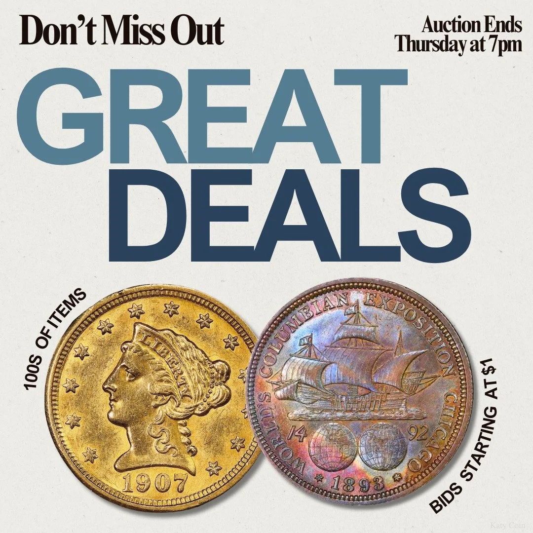 Don&rsquo;t miss out on our wholesale estate auction ending tomorrow! Find deals on gold, silver, and an array of rare coinage! Bid Now! 
#Auction #EstateSale #deals