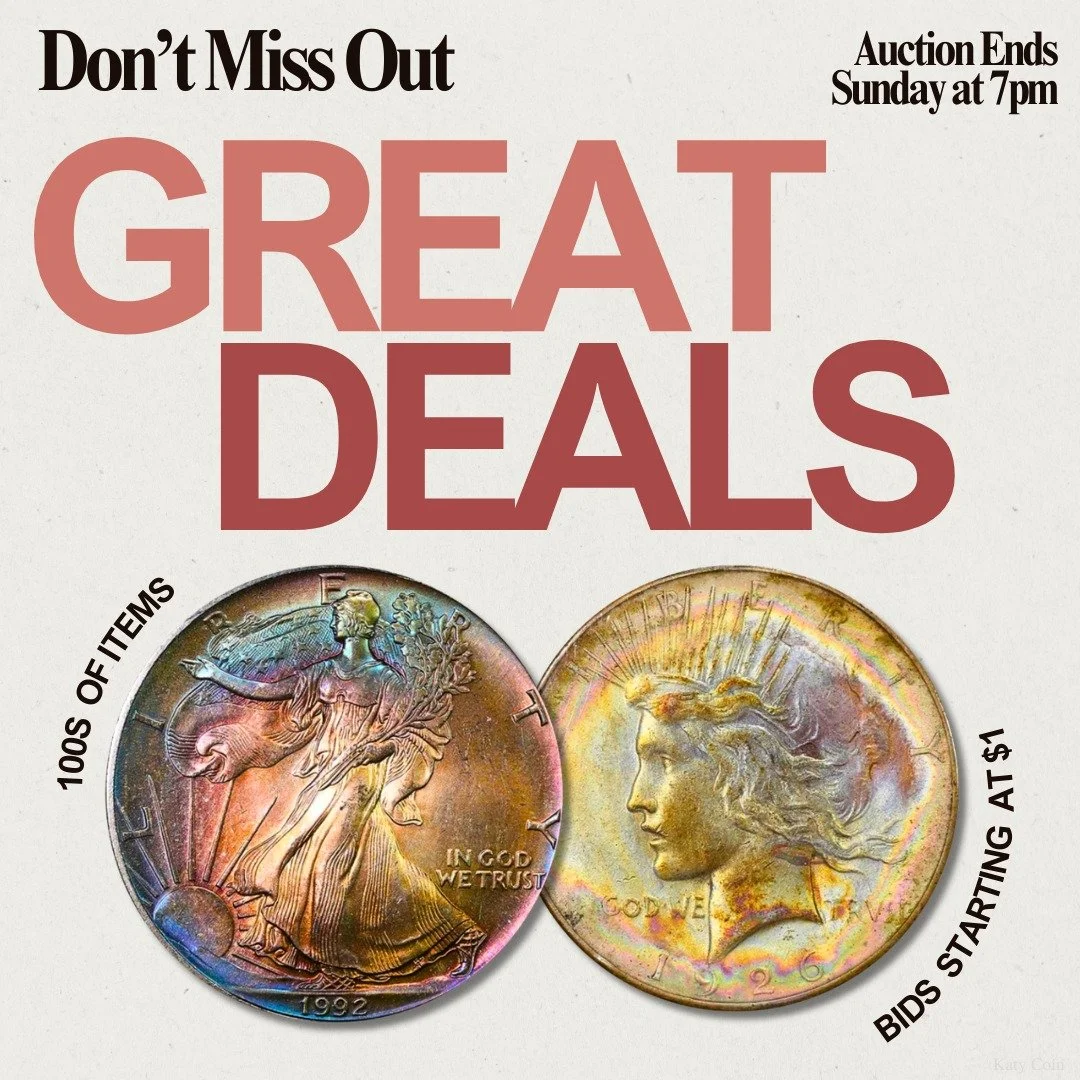 Don&rsquo;t miss out on our wholesale estate auction ending tomorrow! Find deals on gold, silver, and an array of rare coinage! Bid Now! 
#Auction #EstateSale #deals
