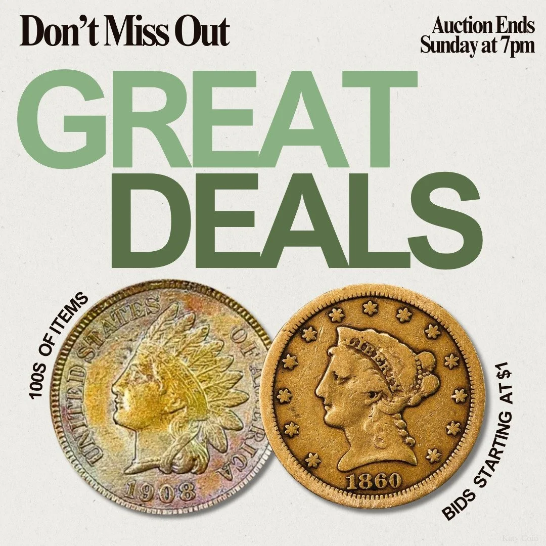 Don&rsquo;t miss out on our wholesale estate auction ending tomorrow! Find deals on gold, silver, and an array of rare coinage! Bid Now! 
#Auction #EstateSale #deals
