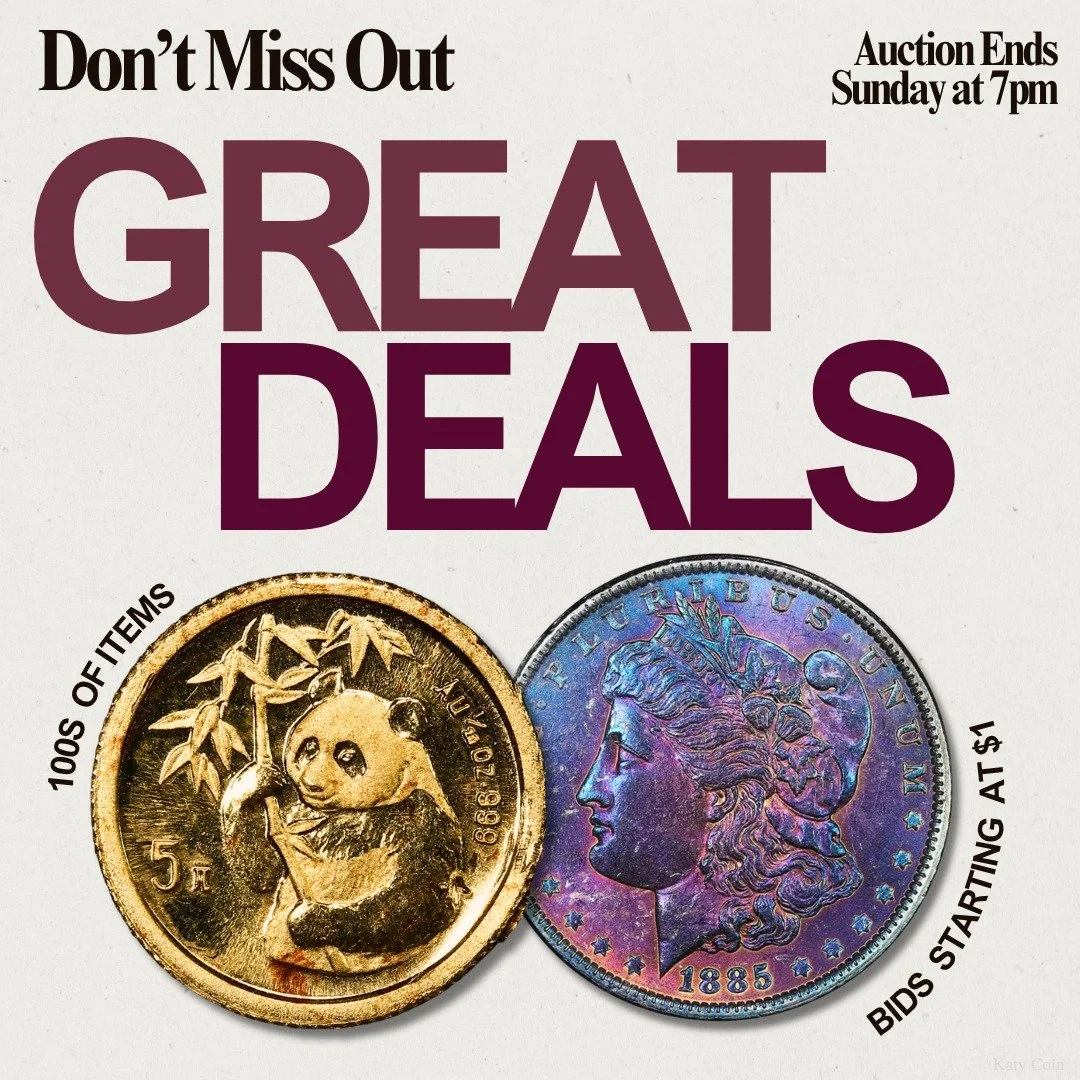 Don&rsquo;t miss out on our wholesale estate auction ending tomorrow! Find deals on gold, silver, and an array of rare coinage! Bid Now! 
#Auction #EstateSale #deals