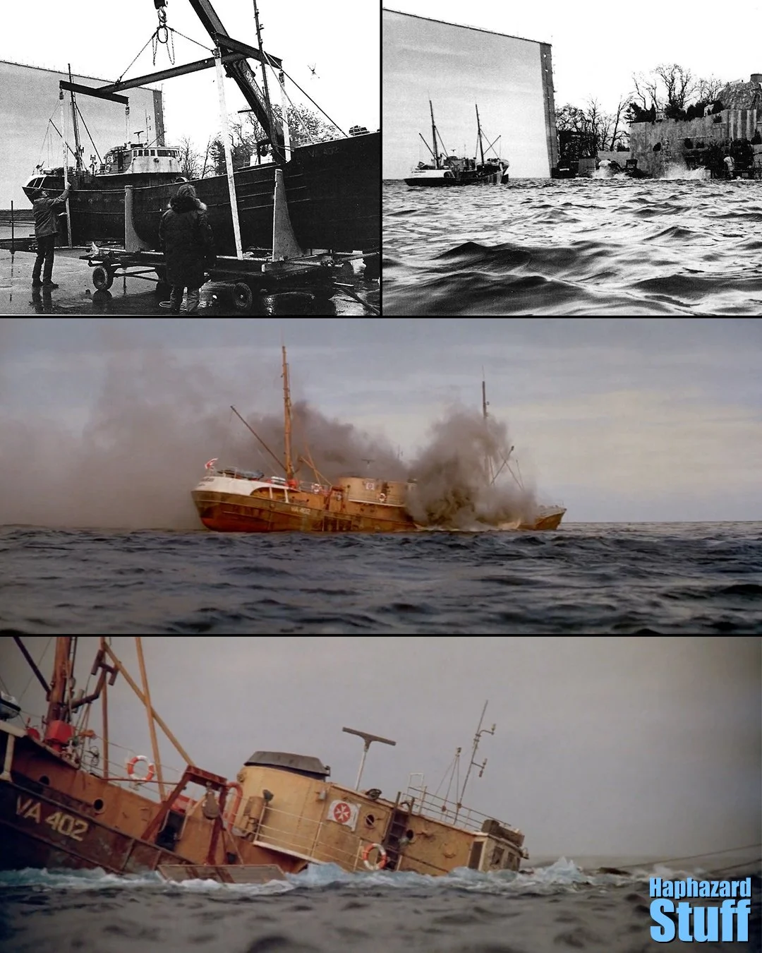 Filming begins on For Your Eyes Only. 

The first scenes shot was the St. Georges in the North Sea. It was a real 1946 fishing trawler named MT Thorina. Interiors of the ship were shot in Pinewood Studios. 

For the sinking sequence, Derek Meddings c