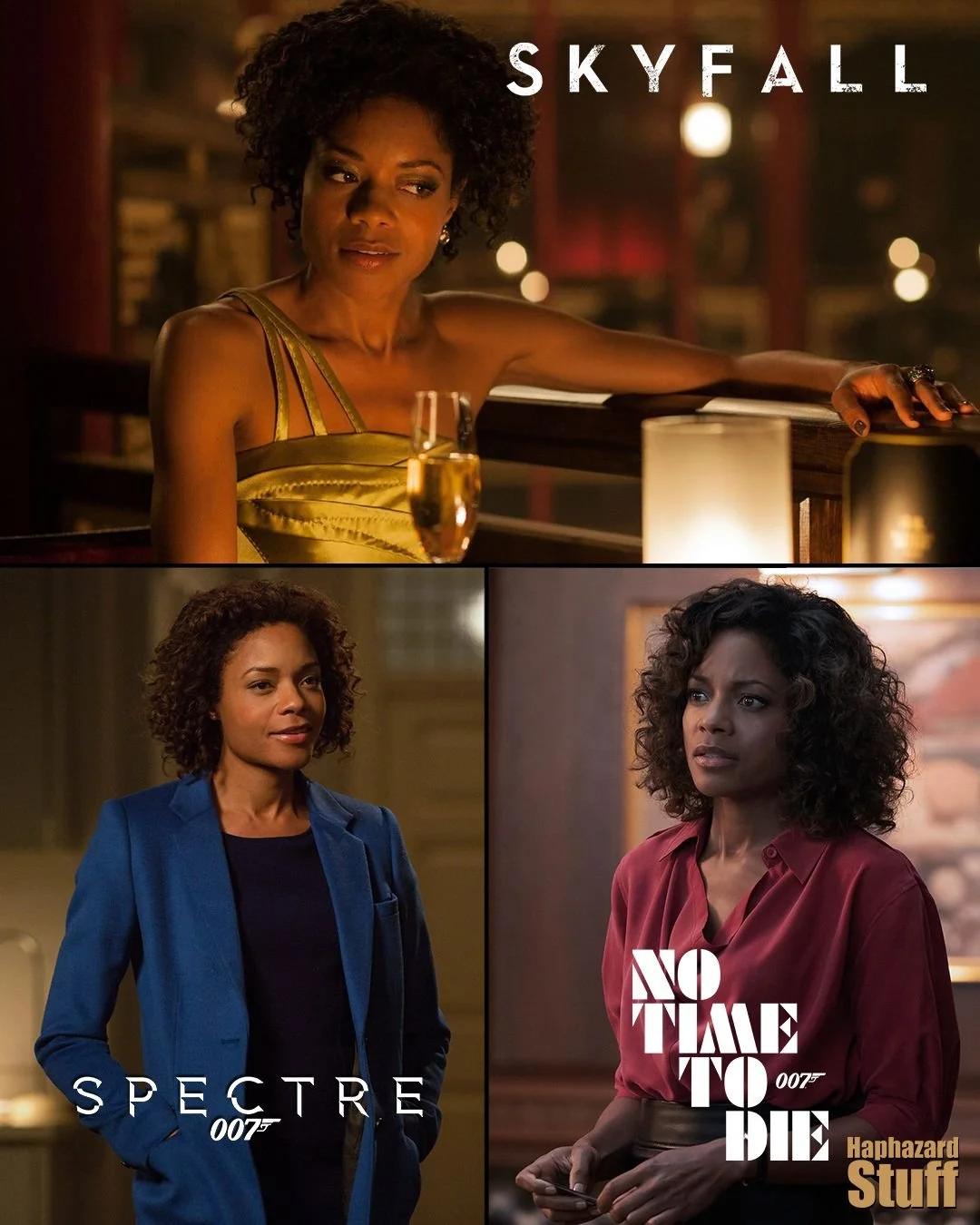 Naomie Harris went through multiple auditions before being cast as Eve Moneypenny in Skyfall.

Harris has said, "Sam Mendes - one of the first things he said was, 'We want a real departure with Moneypenny and to make her completely different fro