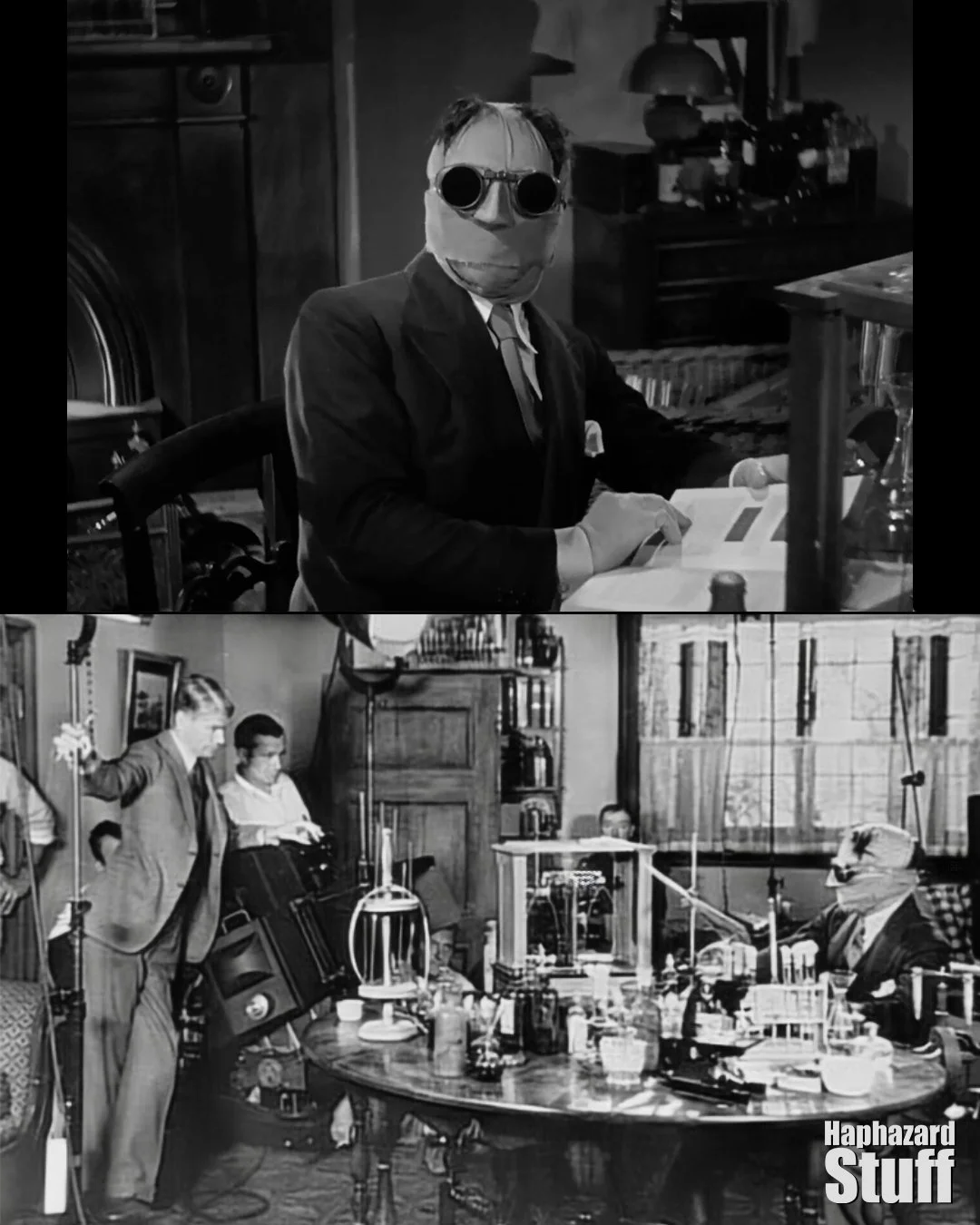 The Invisible Man, 1933.

Universal Studios was getting great success from its horror films and wanted another moneymaker to help them keep afloat during the Great Depression. They purchased the rights to H.G. Wells 1897 novella The Invisible Man for