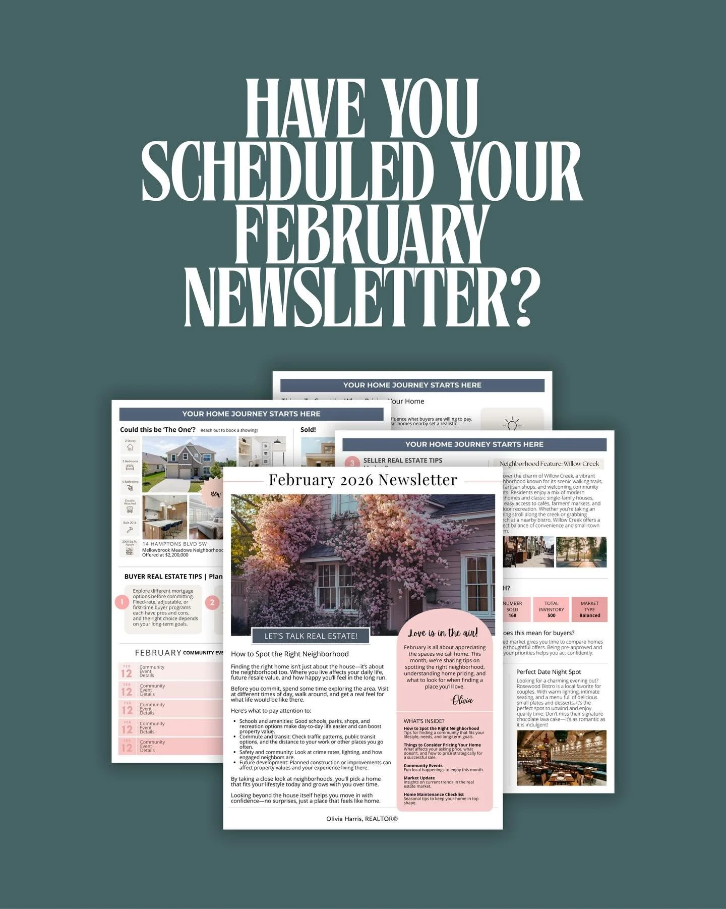 Keep your clients engaged this February with a polished, professional real estate newsletter they&rsquo;ll actually read. This February Canva template is fully editable, beautifully designed, and filled with ready to use prompts to help you stay top 