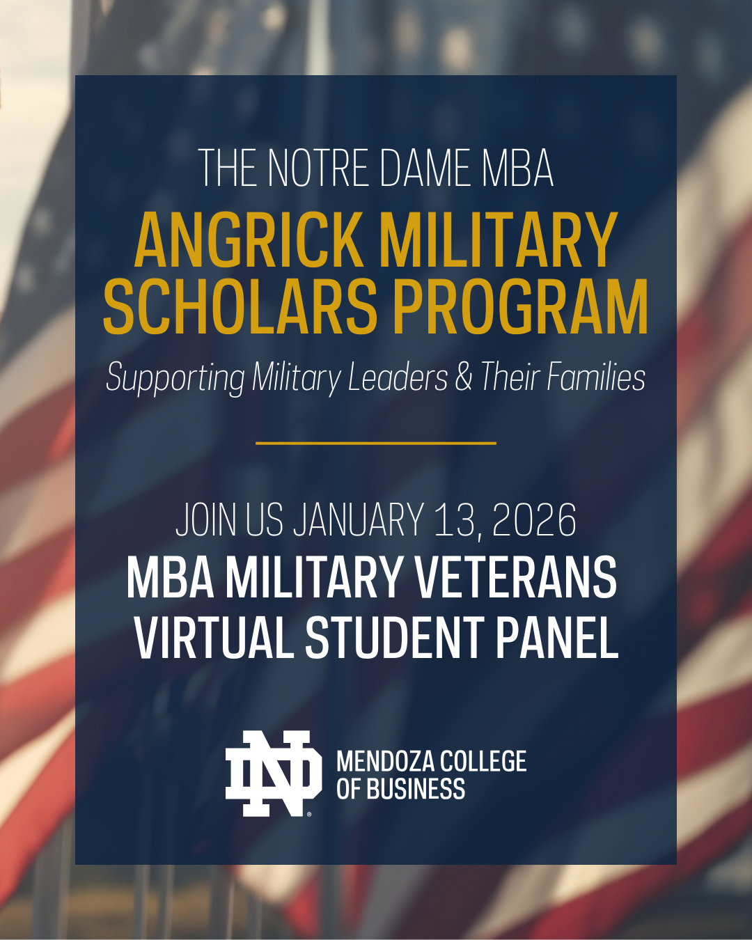 Notre Dame Mendoza MBA Military Veterans Virtual Student Panel