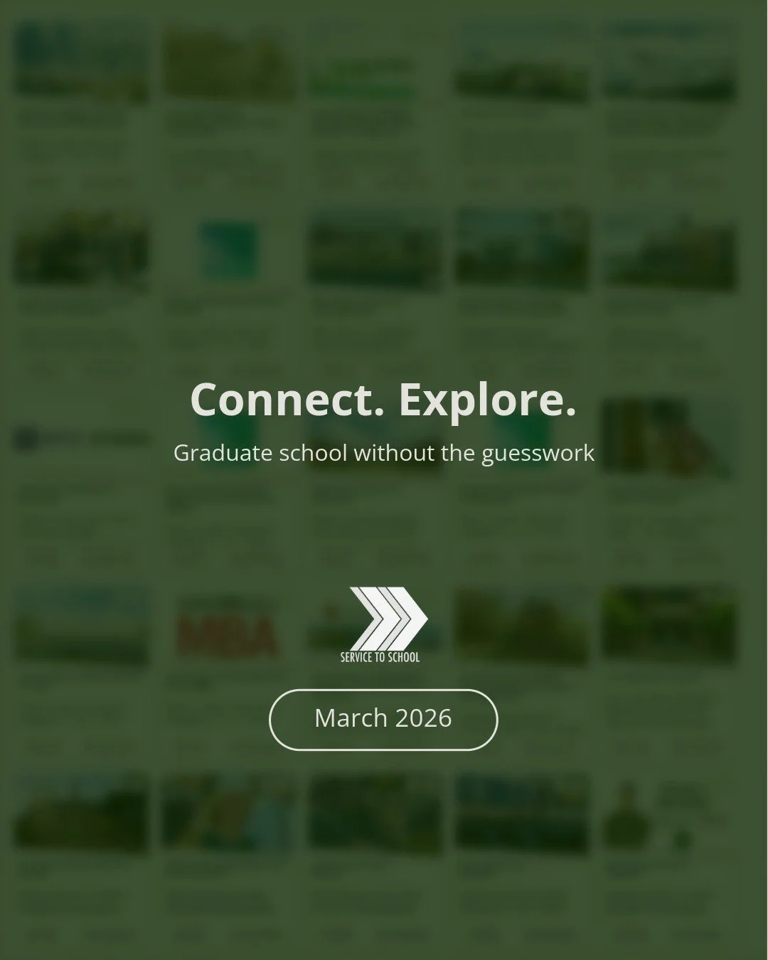 One of the most powerful parts of the S2S community is connection &mdash; veterans learning directly from schools and from each other.

This spring, those conversations will come together at our virtual Graduate Admissions Fair. Direct conversations 