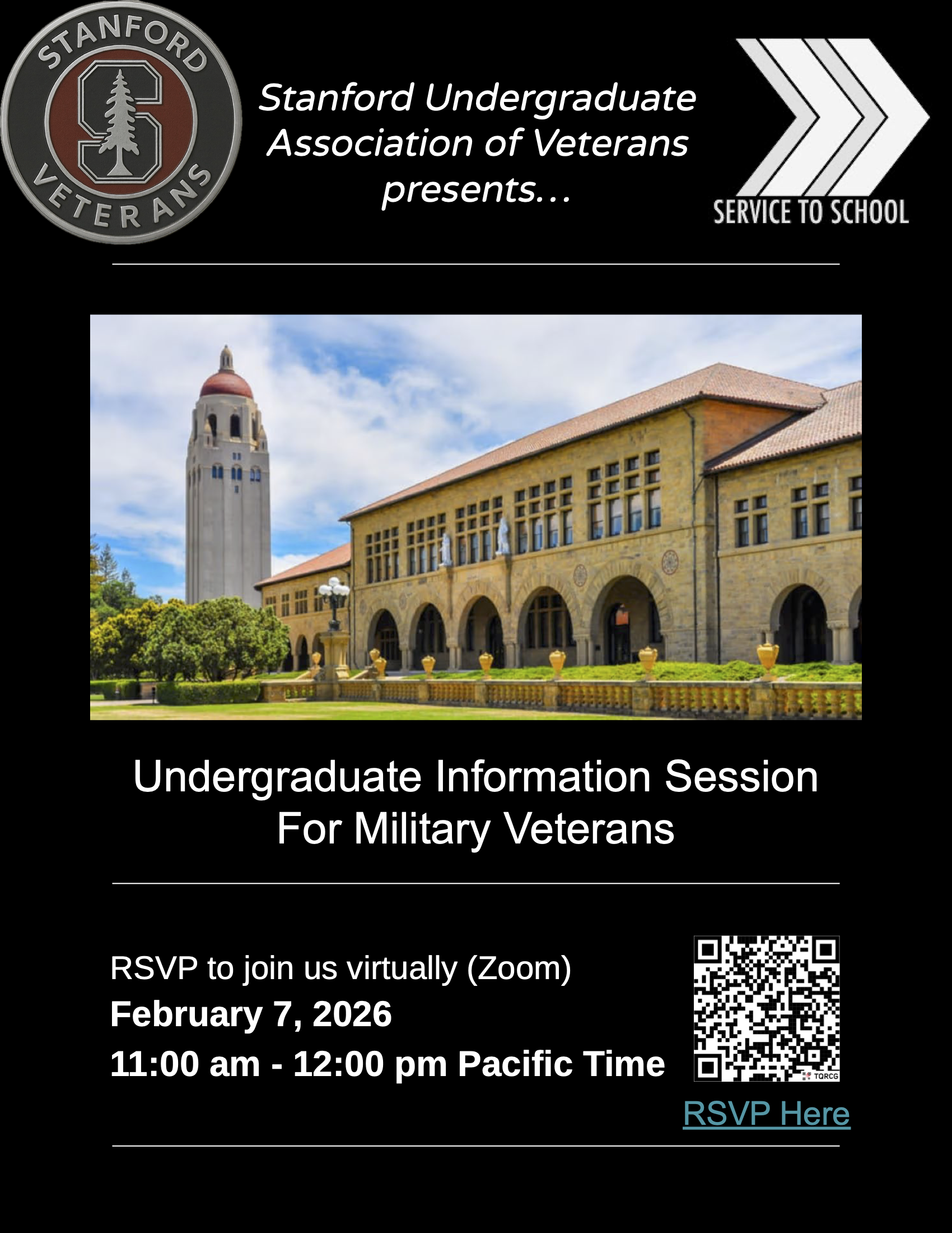 Stanford Undergraduate Information Session for Military Veterans