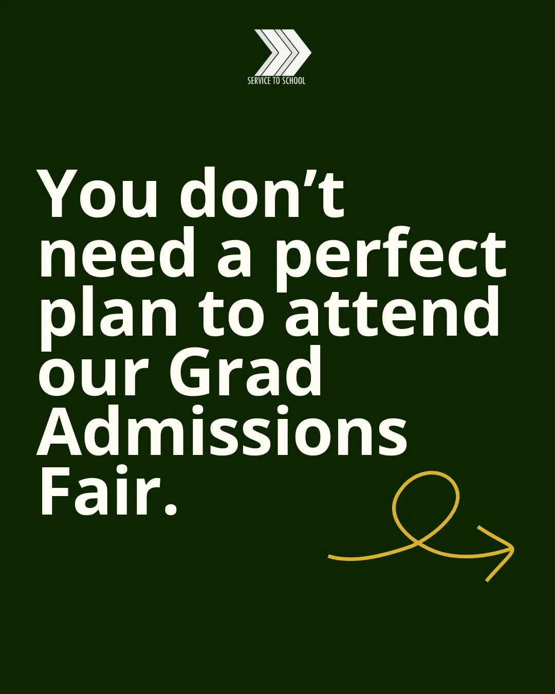 You don&rsquo;t need your five-year plan figured out to attend.⁠
⁠
If you&rsquo;re:⁠
Exploring MBA, law, public policy, international affairs, or med school⁠
Unsure what programs fit your background⁠
Wondering how to fund grad school beyond the GI Bi
