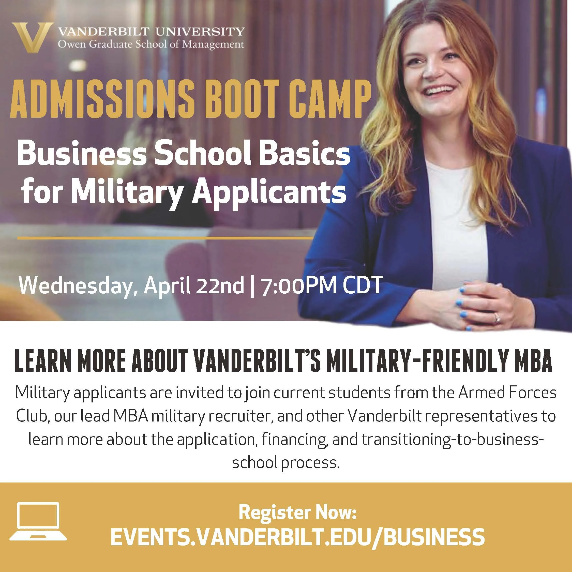 ADMISSIONS BOOT CAMP Business School Basics for Military Applicants