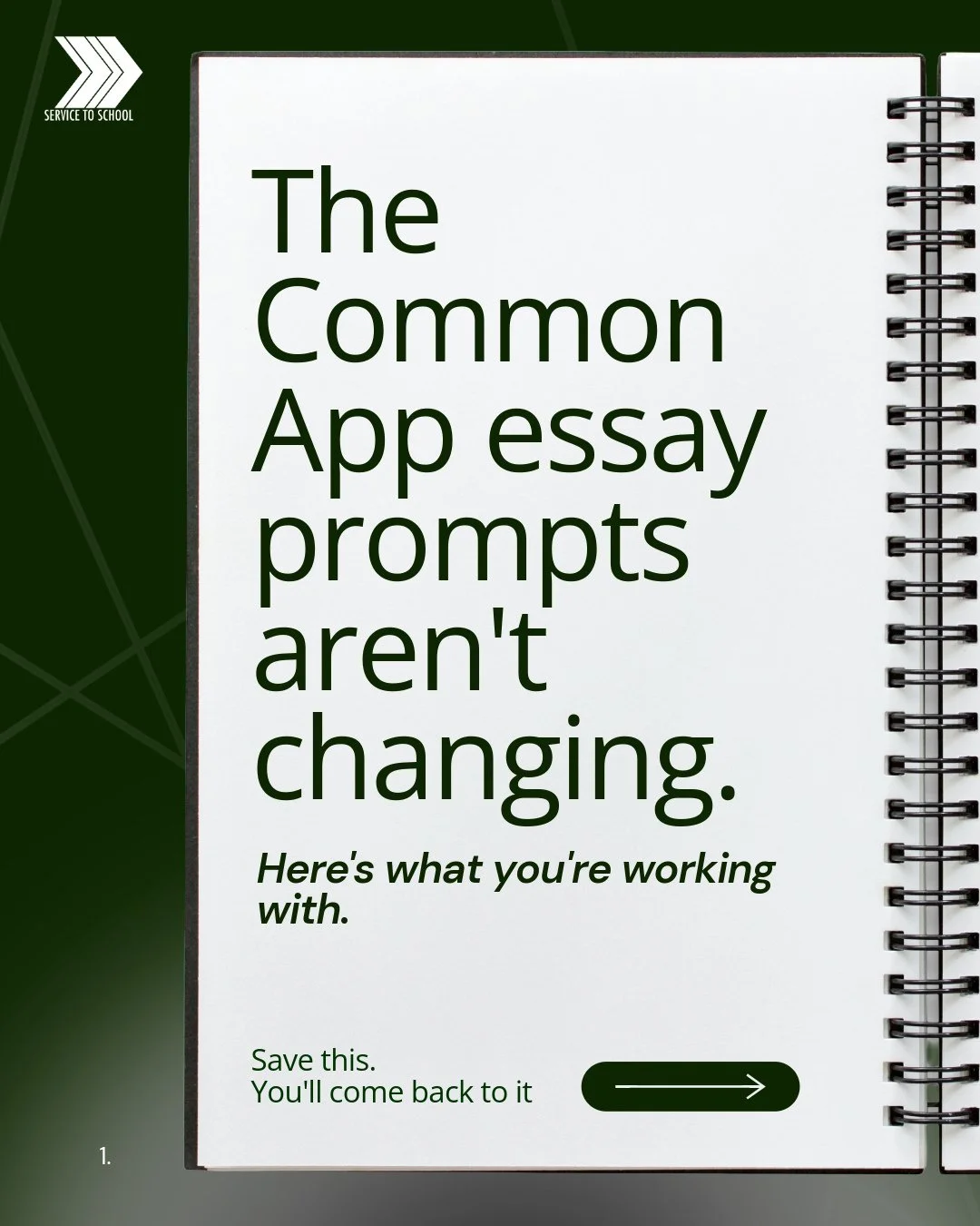 Big news for veterans thinking about college.⁠
⁠
Common App confirmed the essay prompts aren't changing this cycle, which means you can start brainstorming right now, no deadline pressure, no rush.⁠
⁠
April is genuinely one of the best times to get a