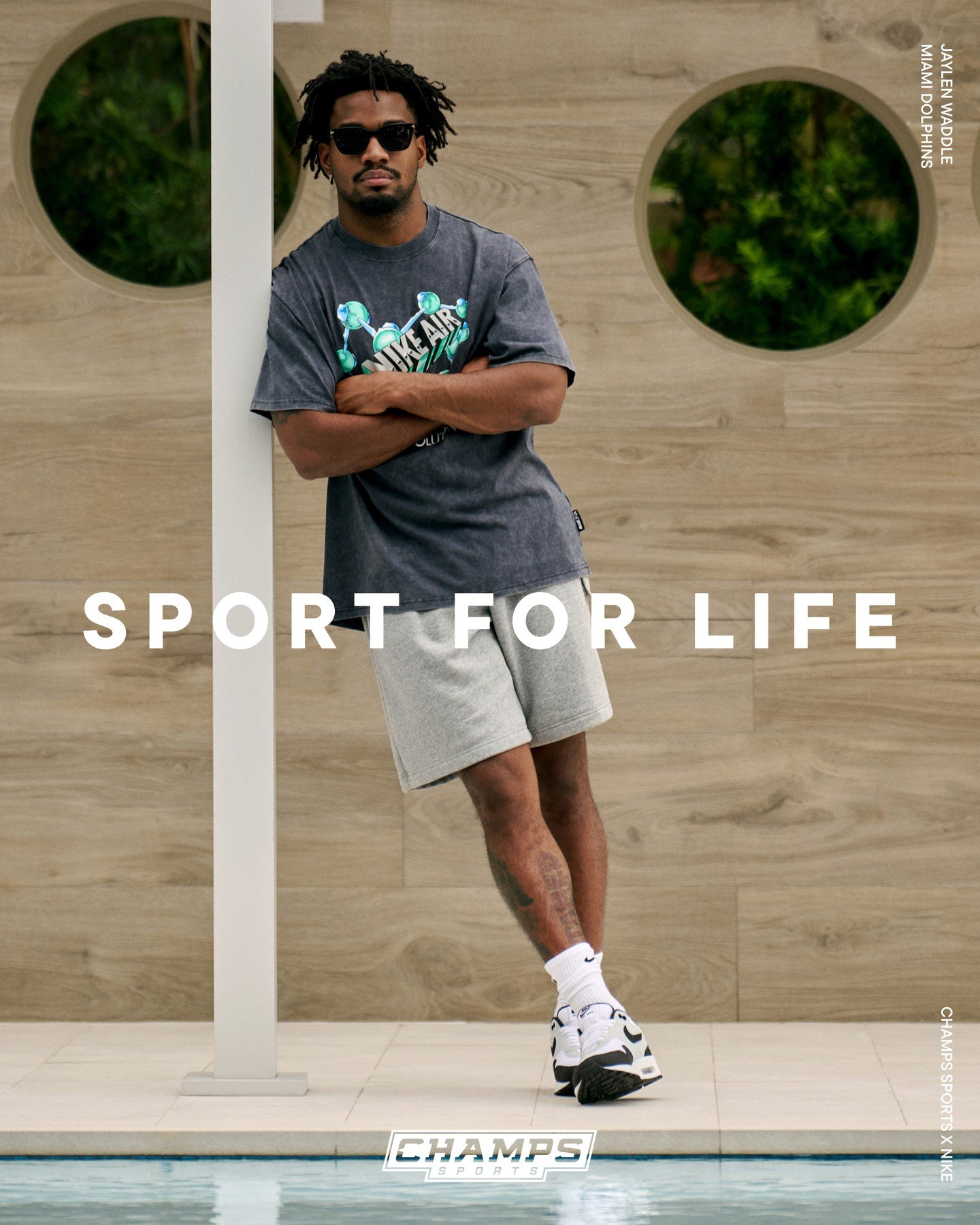 New campaign work for our friends at Champs Sports this time featuring Jaylen Waddle @jaylenwaddle&thinsp;shot in Miami.&thinsp;&thinsp;&thinsp;&thinsp;&thinsp;
&thinsp;&thinsp;&thinsp;&thinsp;&thinsp;&thinsp;&thinsp;
Providing creative direction and