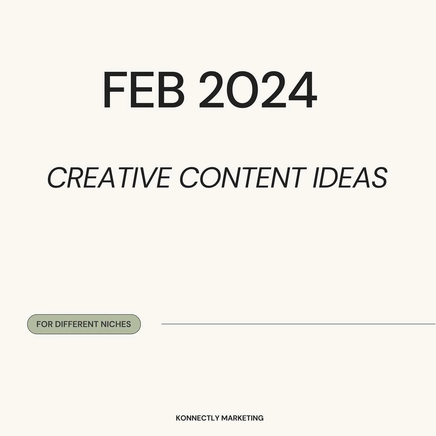 February is approaching 👀, and if you need help with your content calendar, we&rsquo;ve got creative content ideas for real estate, food &amp; beverage, beauty, and health &amp; wellness brands ✨

If you love these ideas and want a custom content ca