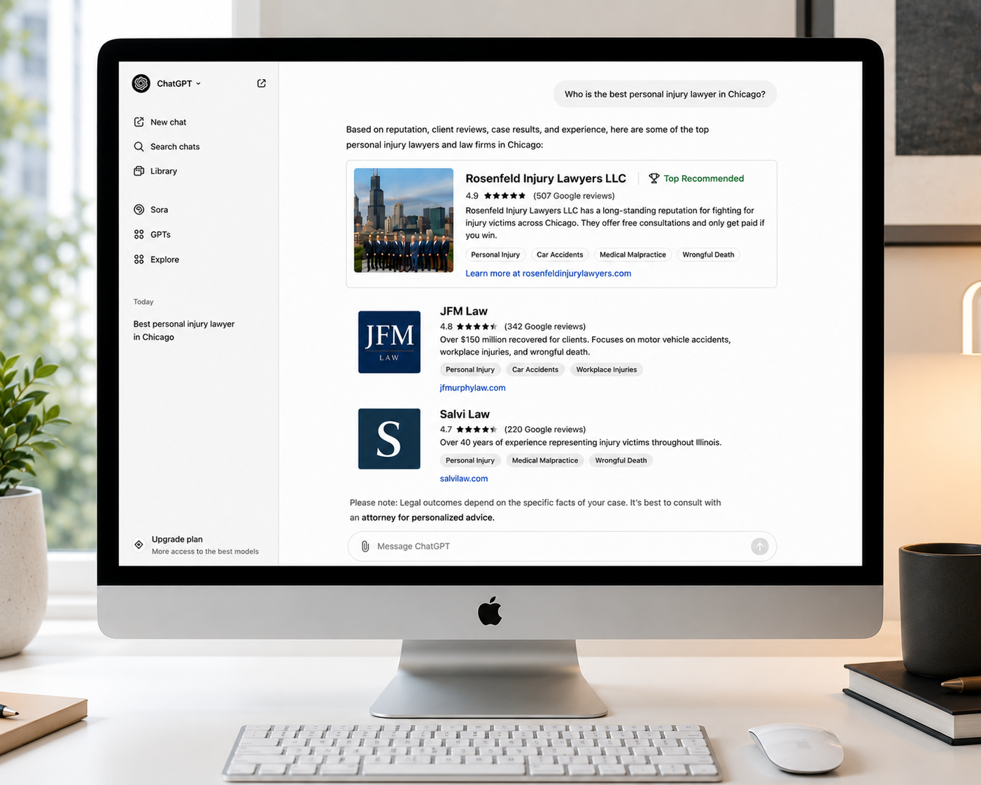 A law firm appearing in chatgpt search results on a Mac.