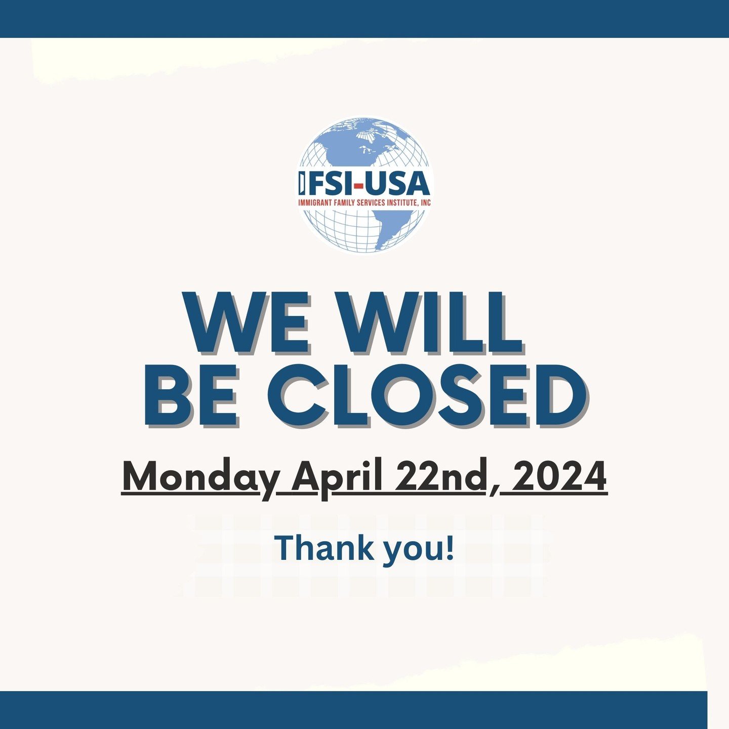 Please be informed that we will be closed on Monday, April 22nd, 2024. We resume normal operations on Tuesday, April 23rd. Thank you for your understanding!