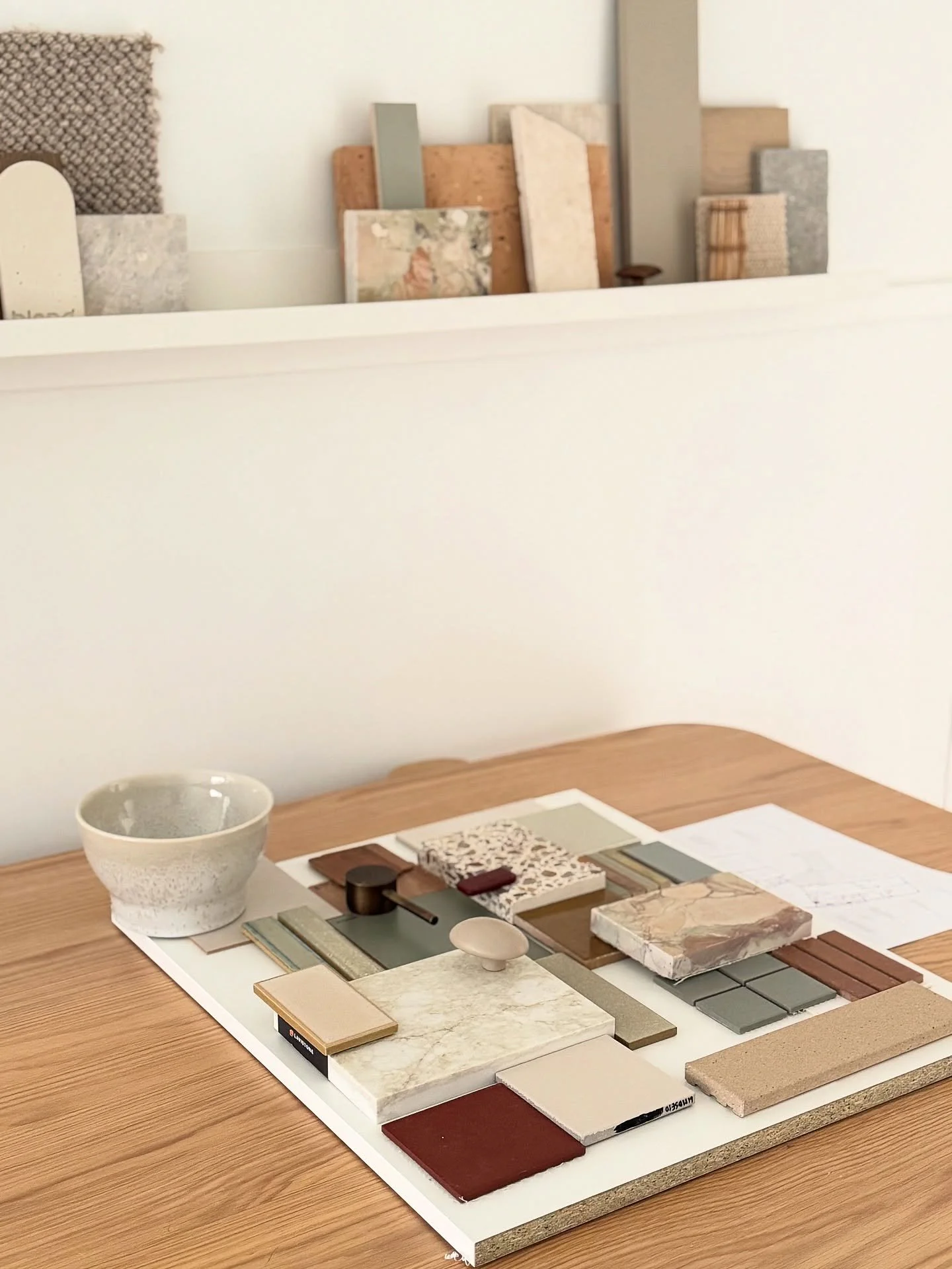 &bull; WIP &bull; Studio meeting today with beautiful clients VERBENA to refine and focus the material selections for their renovation 
&bull;
This 1970&rsquo;s home is getting a glow up, full of rich tones and quirky details that aim to celebrate th
