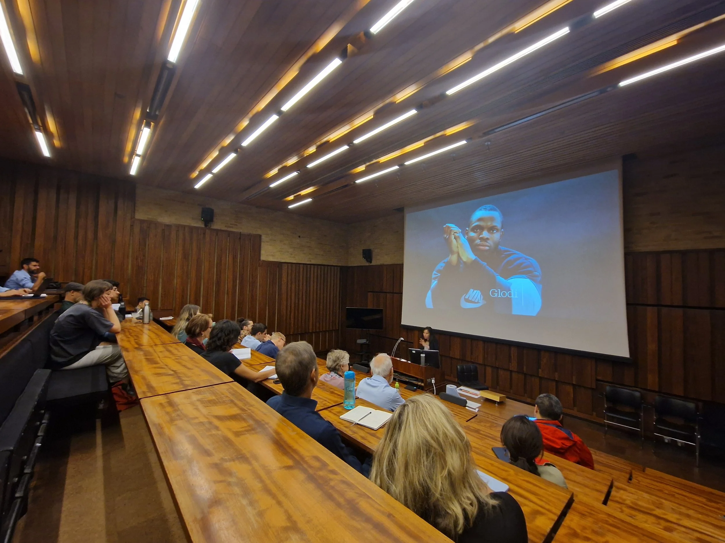 Insa Koch speaks to an audience at the University of Oxford for the annual criminology lecture