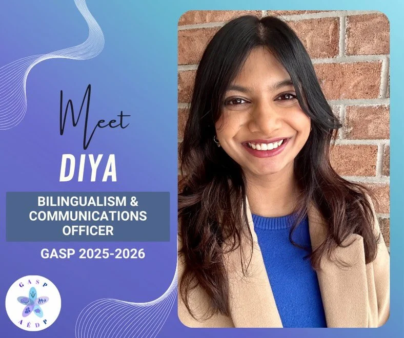 ✨ Meet the GASP team! ✨
Diya is our Bilingualism &amp; Communications Officer! She helps ensure that GASP&rsquo;s communications, events, and initiatives are accessible in both English and French, supporting bilingual engagement across the program.

