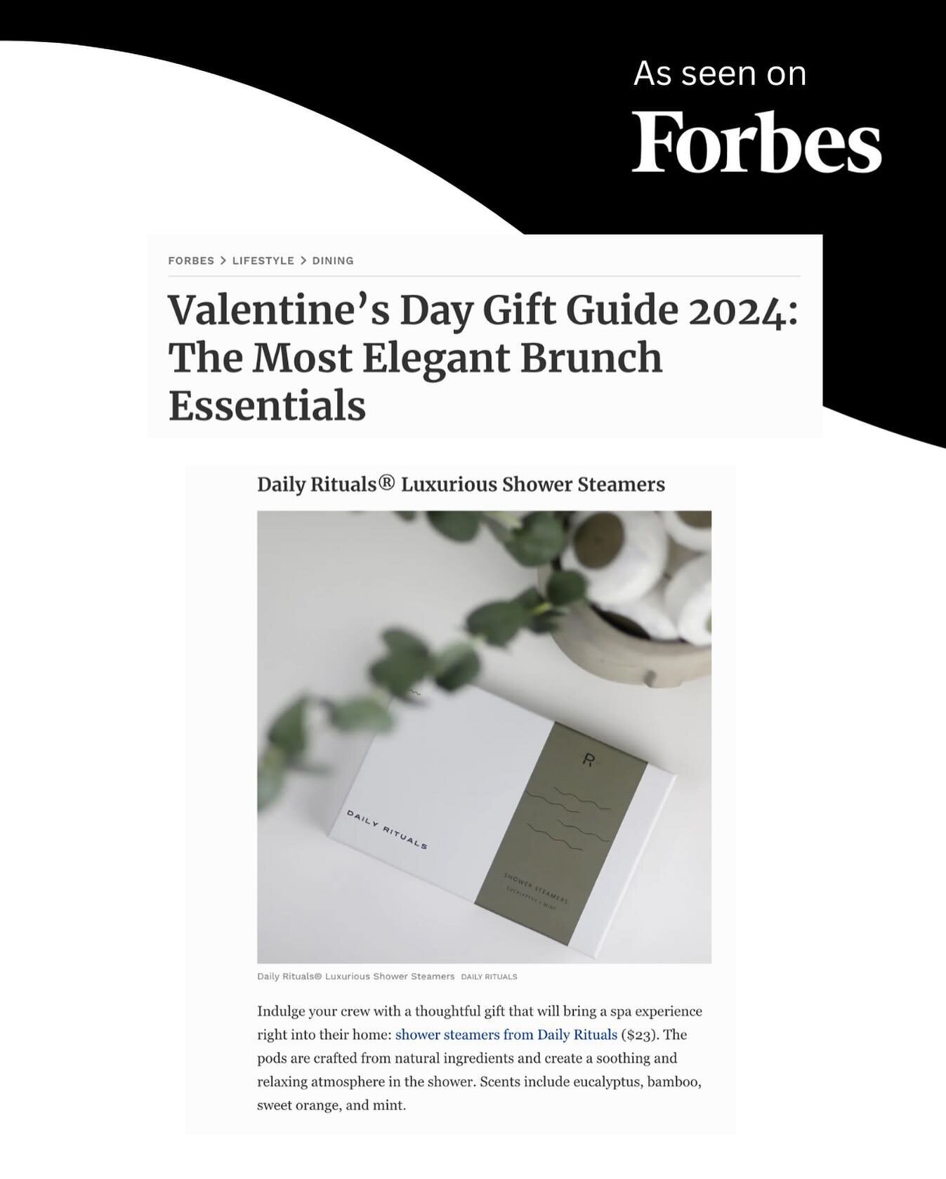 Though a bit delayed, we&rsquo;re thrilled to share that Forbes included us in their Valentine&rsquo;s Day selections. Thank you, @forbes