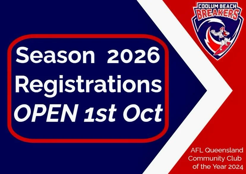 Registrations Open TOMORROW for the 2026 Season

Get ready for another exciting season of footy! Whether you&rsquo;re a returning player or brand new to the game, 2026 is your time to shine.

✨ Why Join Us?

* Fun, inclusive, and family-friendly club