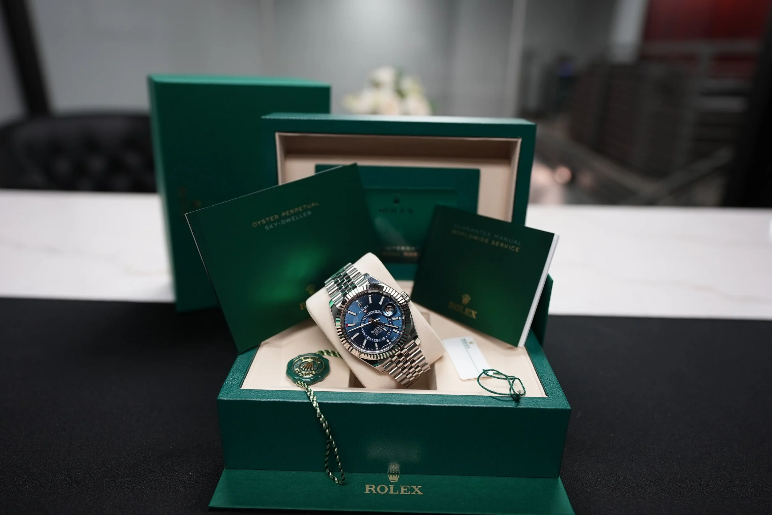 Rolex Sky-Dweller 42mm Ref. 336934 Warranty Card: 02/18/2026 | Condition: Excellent – Lightly Pre-Owned Complete Set $24,800