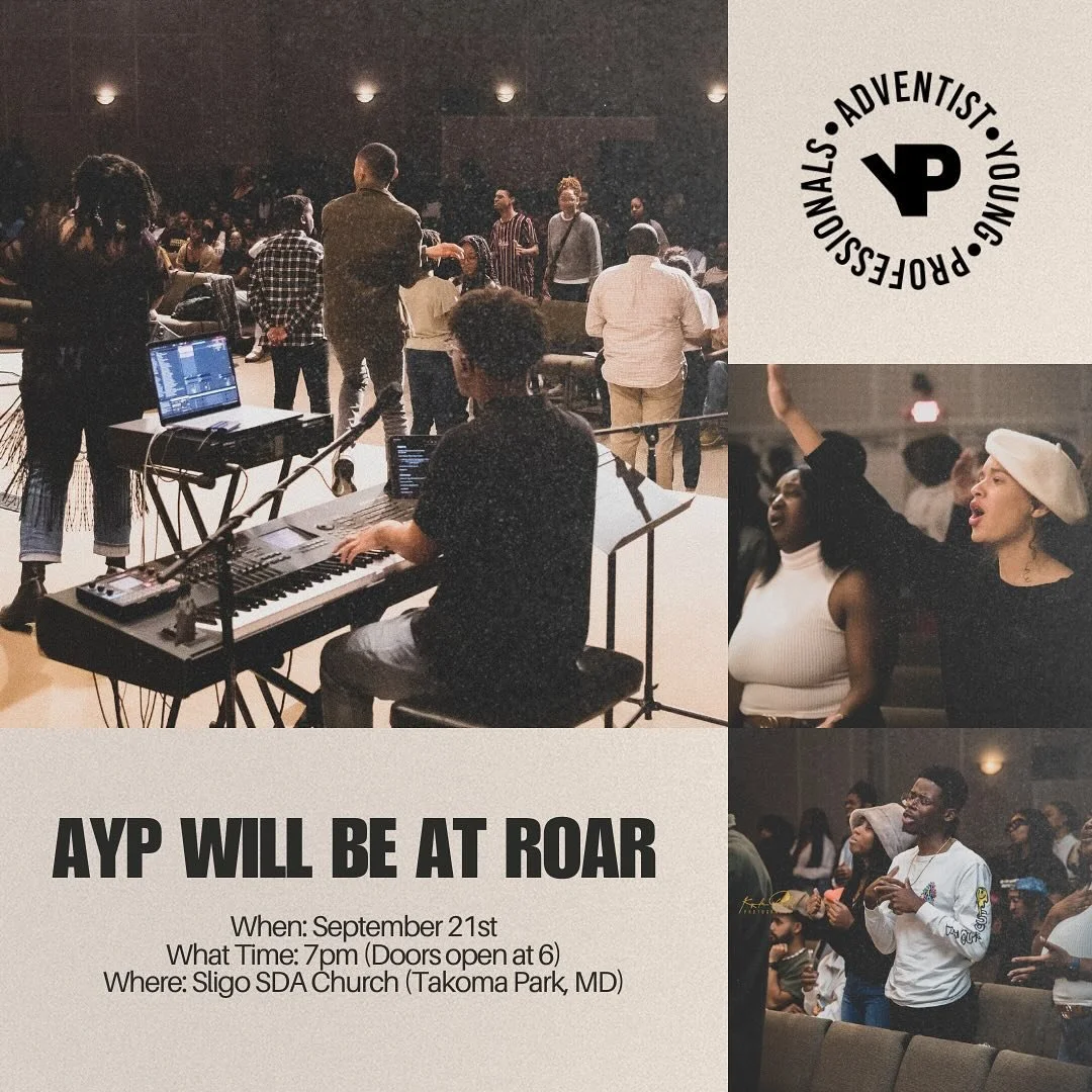 @yp.sda will be at ROAR! We&rsquo;re excited to partner with Adventist Young Professionals for ROAR DMV on Saturday, September 21st, at 7pm at Sligo Church! 

Whether you bring your family and friends or come solo, you&rsquo;ll have an amazing opport