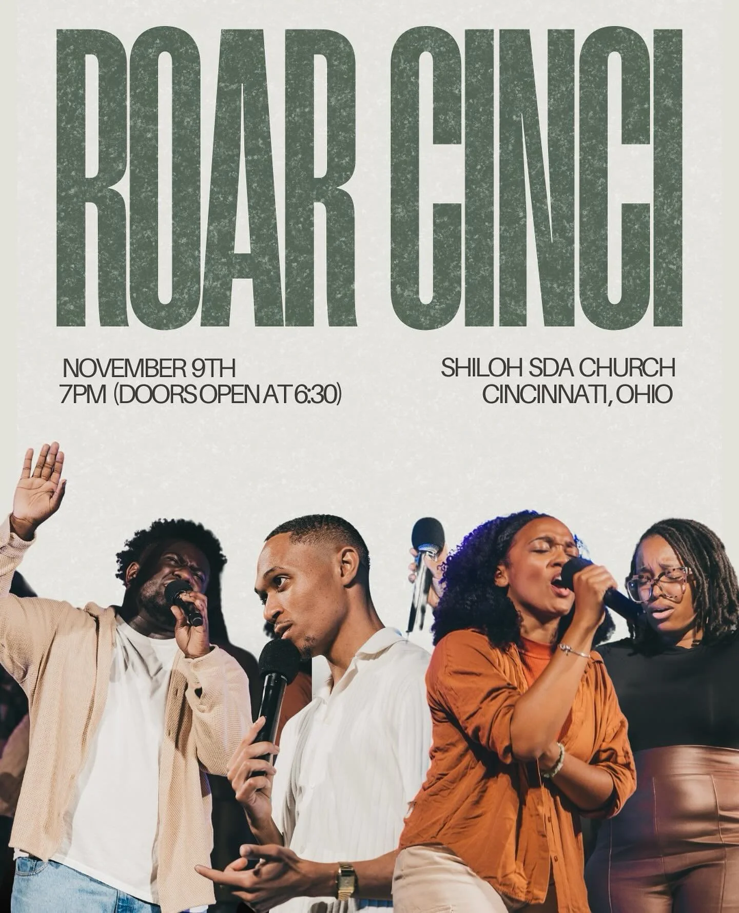 Guess what? 👀

ROAR is going back to CINCI! 

November 9th, 7pm we will be at @shilohsda513 for another dynamic night of worship! Come join us for a night to remember 🎶