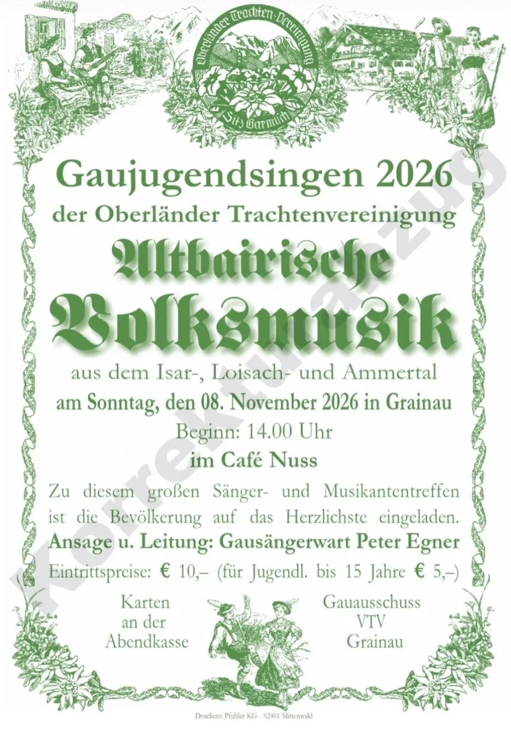 Gaujugendsingen 2026 der Oberländer Trachtenvereinigung