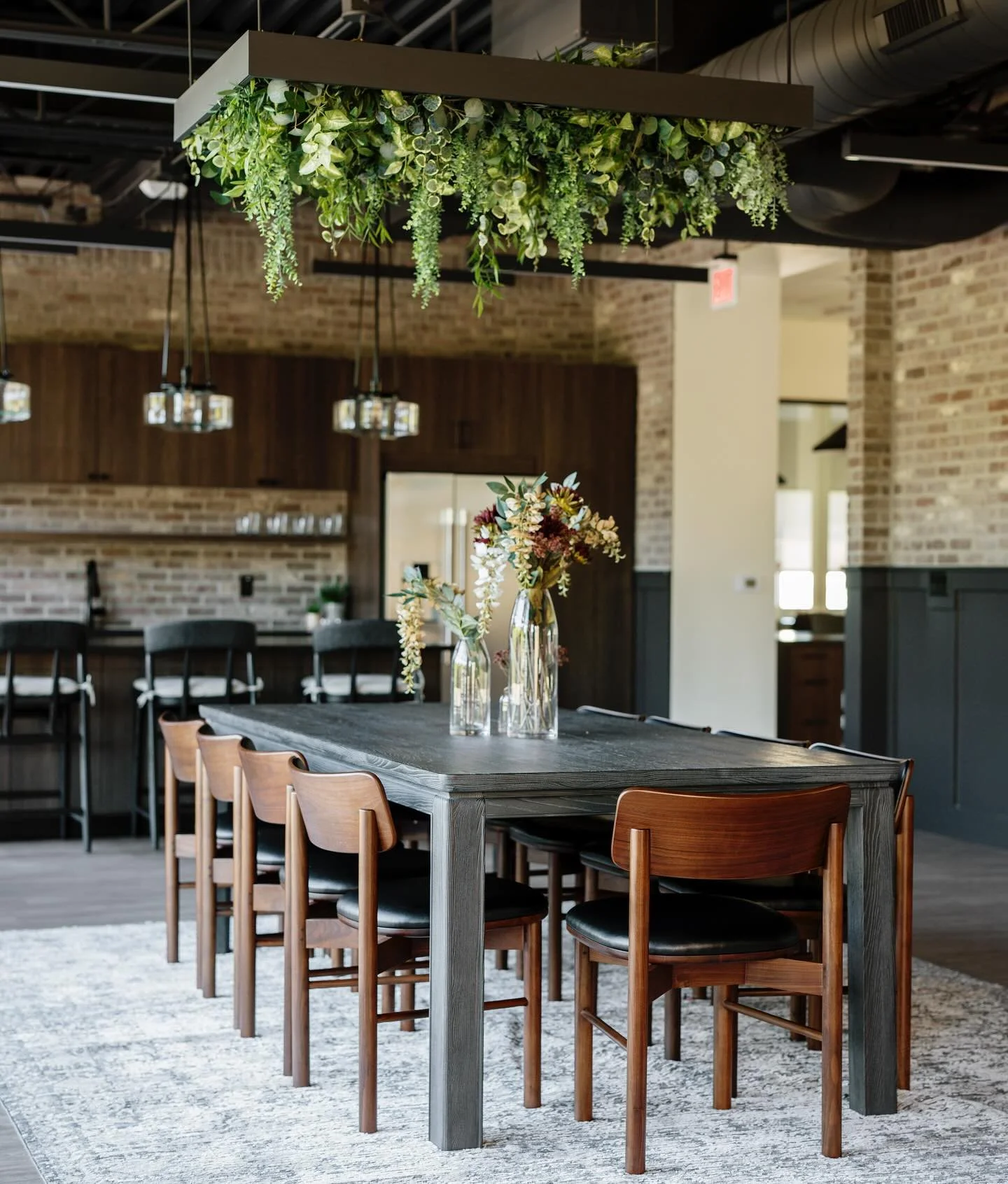 Project Reveal Part ✌️ The break room dining area 🌱 🪴 The team wanted the break room to feel like a completely different space from the rest of the office. This is the place you come to take a break, ease your mind, and take a moment to relax. The 