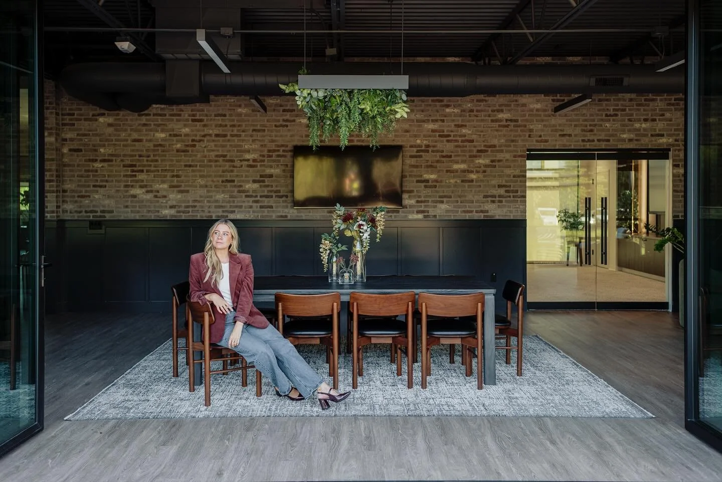 Just me staring out at the Spraytec patio hoping I get invited to future barbecues 😆 This team was so amazing to work with to bring their office vision to life.  Excited to follow along as they continue to grow and make an impact. Stay tuned for som