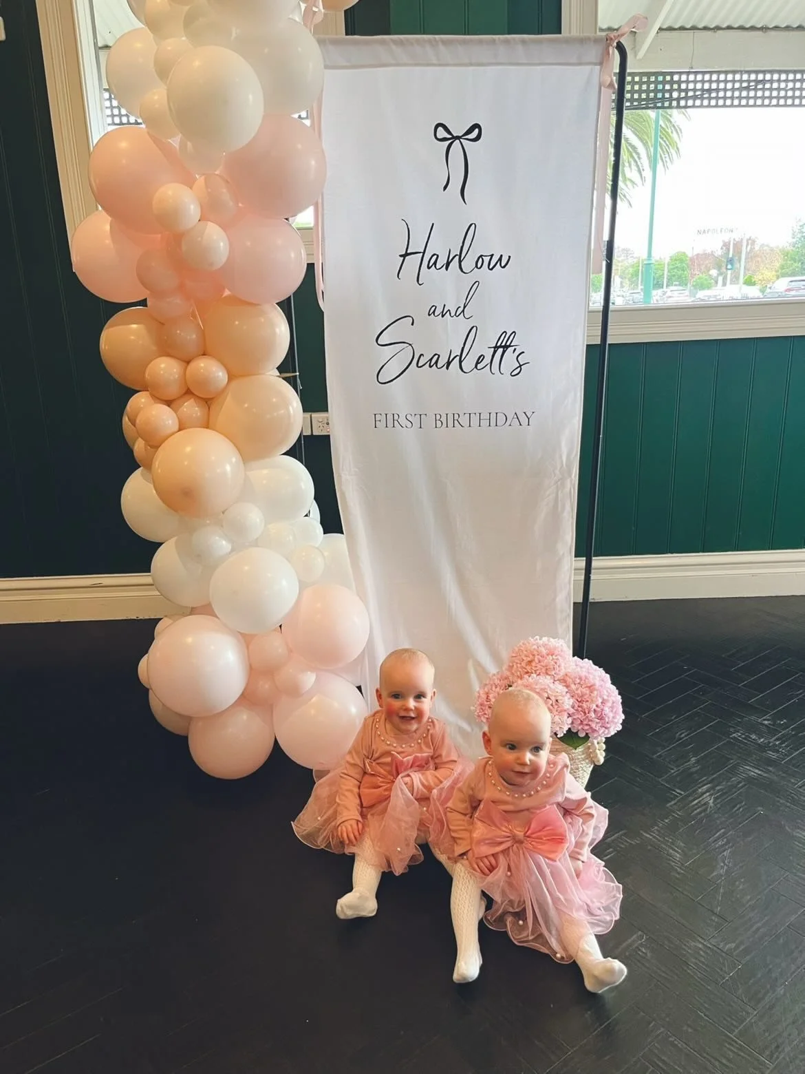 Happy birthday sweet girls 🎀

Signage @that.classy.gal 
Balloons @blushballoonery (the longest lasting balloons!)
