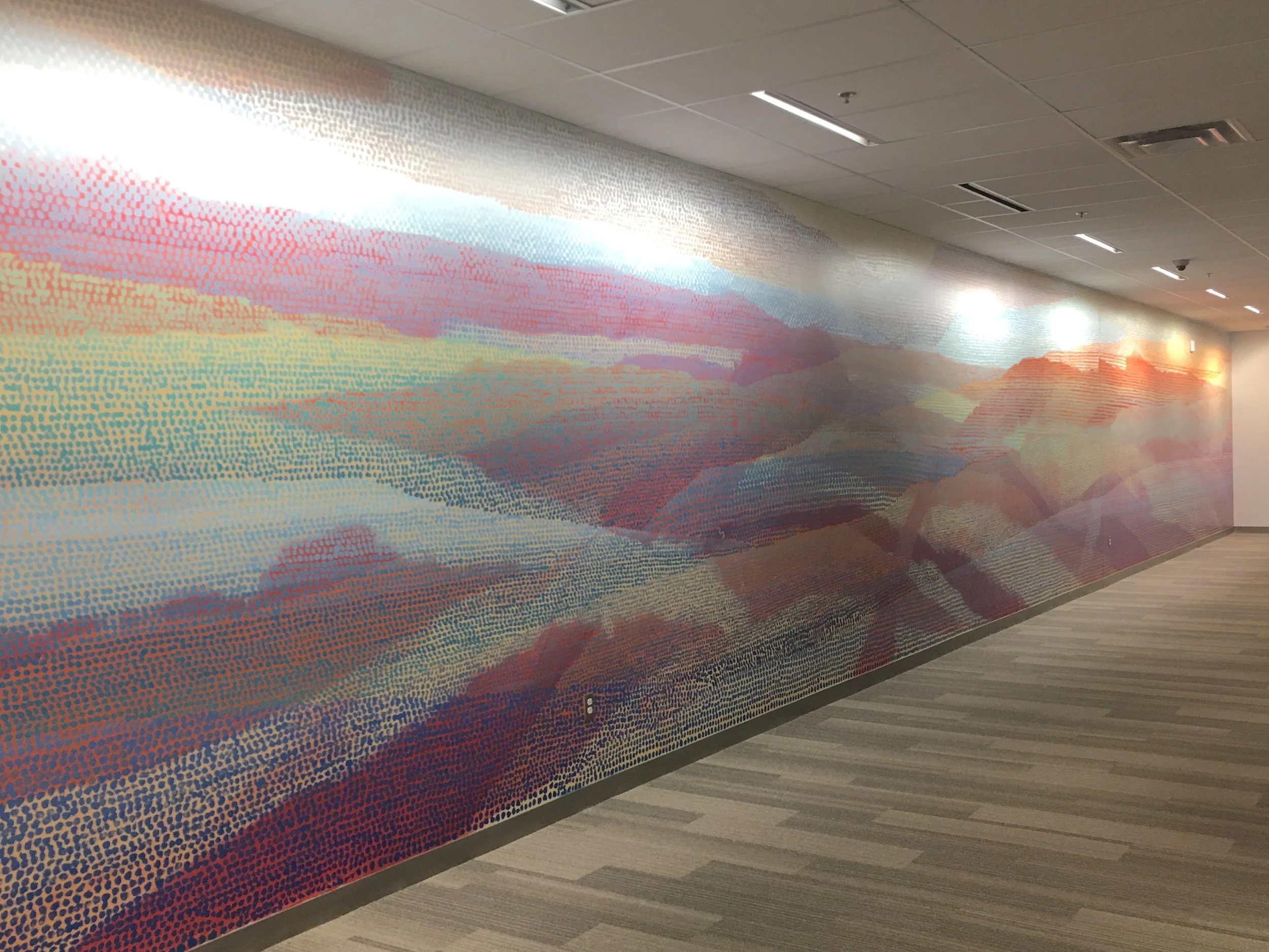 "541 Million Years Ago" / 9'x100' / acrylic, pumice on wall private collection / Mural from left side / 2021