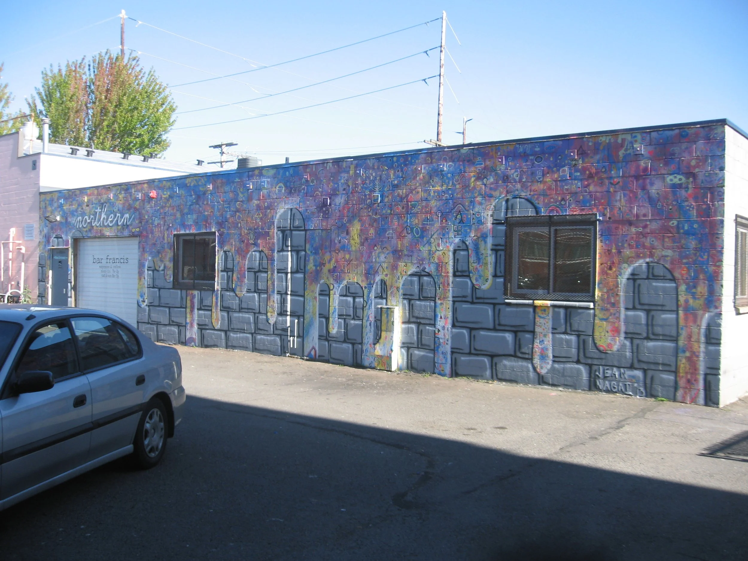 "Trayvon's Rainbow" / 12'x50' / acrylic, latex on wall / Olympia, WA  2013