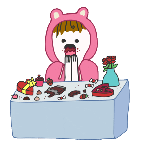 Weird Helga Valentine's day munching GIF.