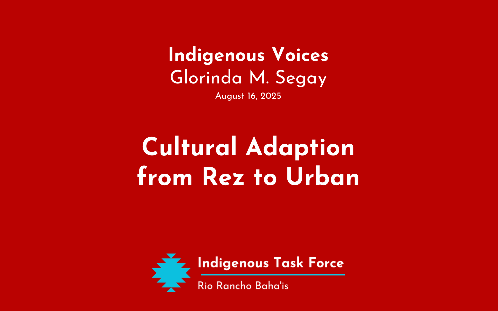 Cultural Adaption from Rez to Urban