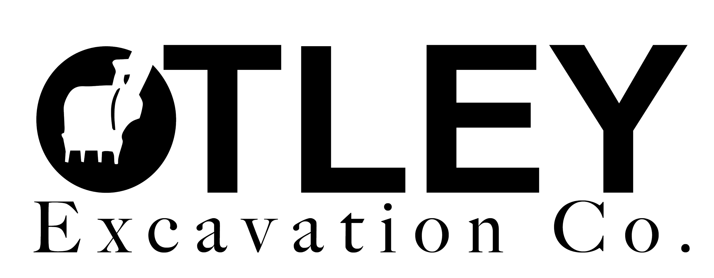 Logo of OTLEY Excavation Co. with excavator silhouette.