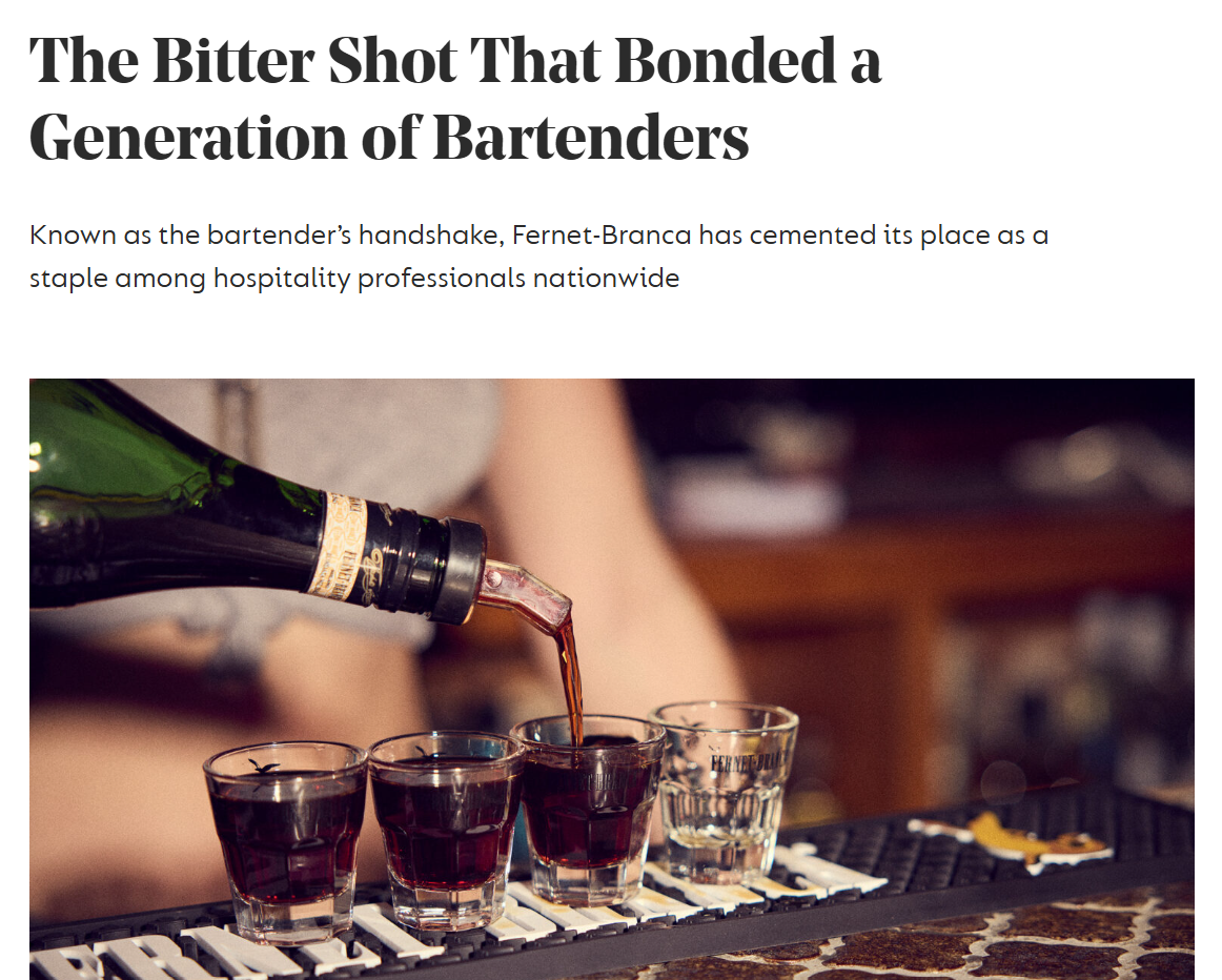 SevenFifty Daily - The Bitter Shot That Bonded a Generation of Bartenders