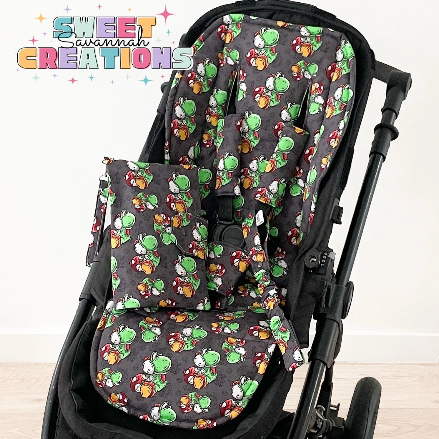 Green Super Dino - Universal Pram Liner Set