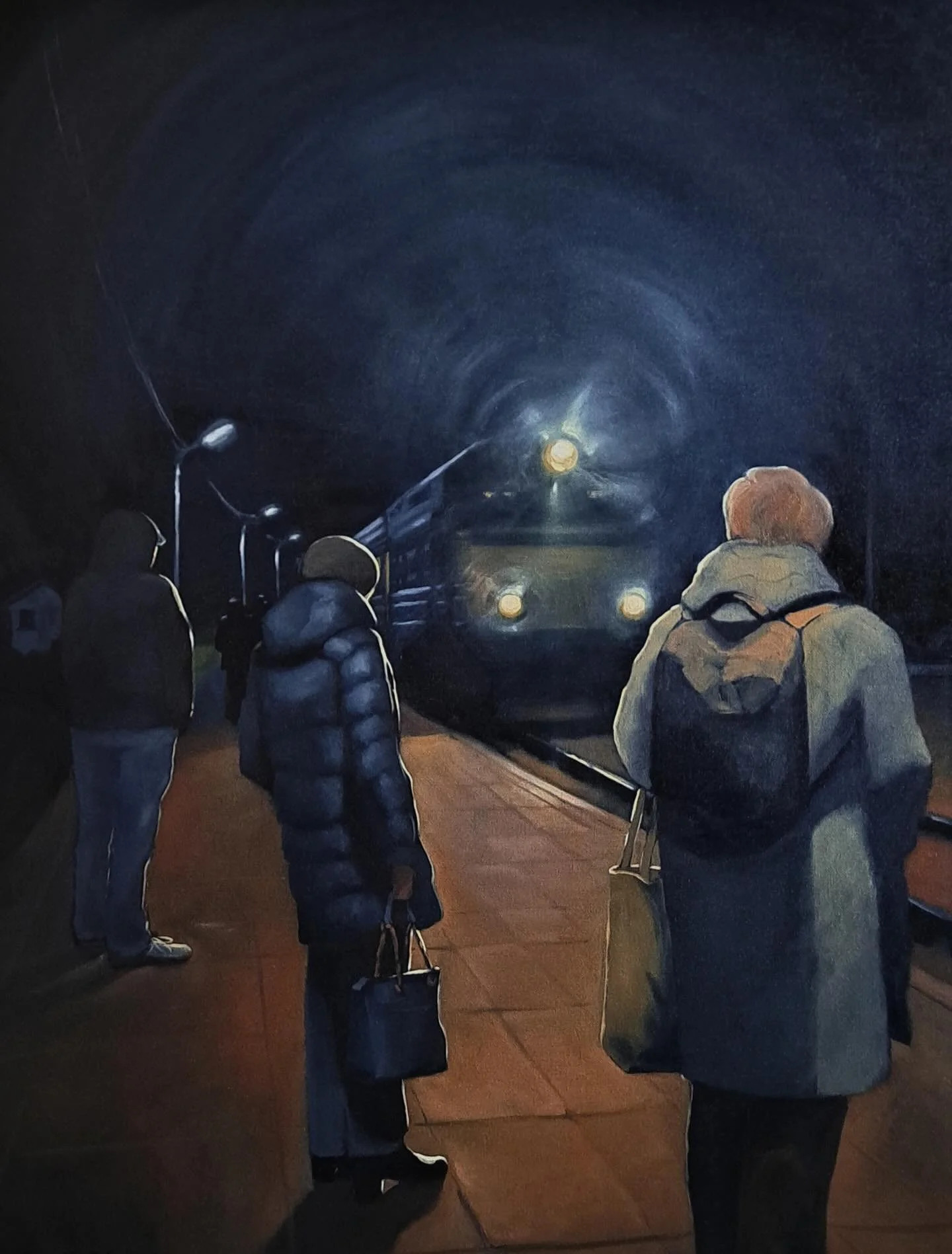 Waiting for the Morning Train
Oil on canvas, 80 &times; 60 cm, 2025
by @gita.palma 

One of the works currently showing in Force, our latest group exhibition. Link in our bio.