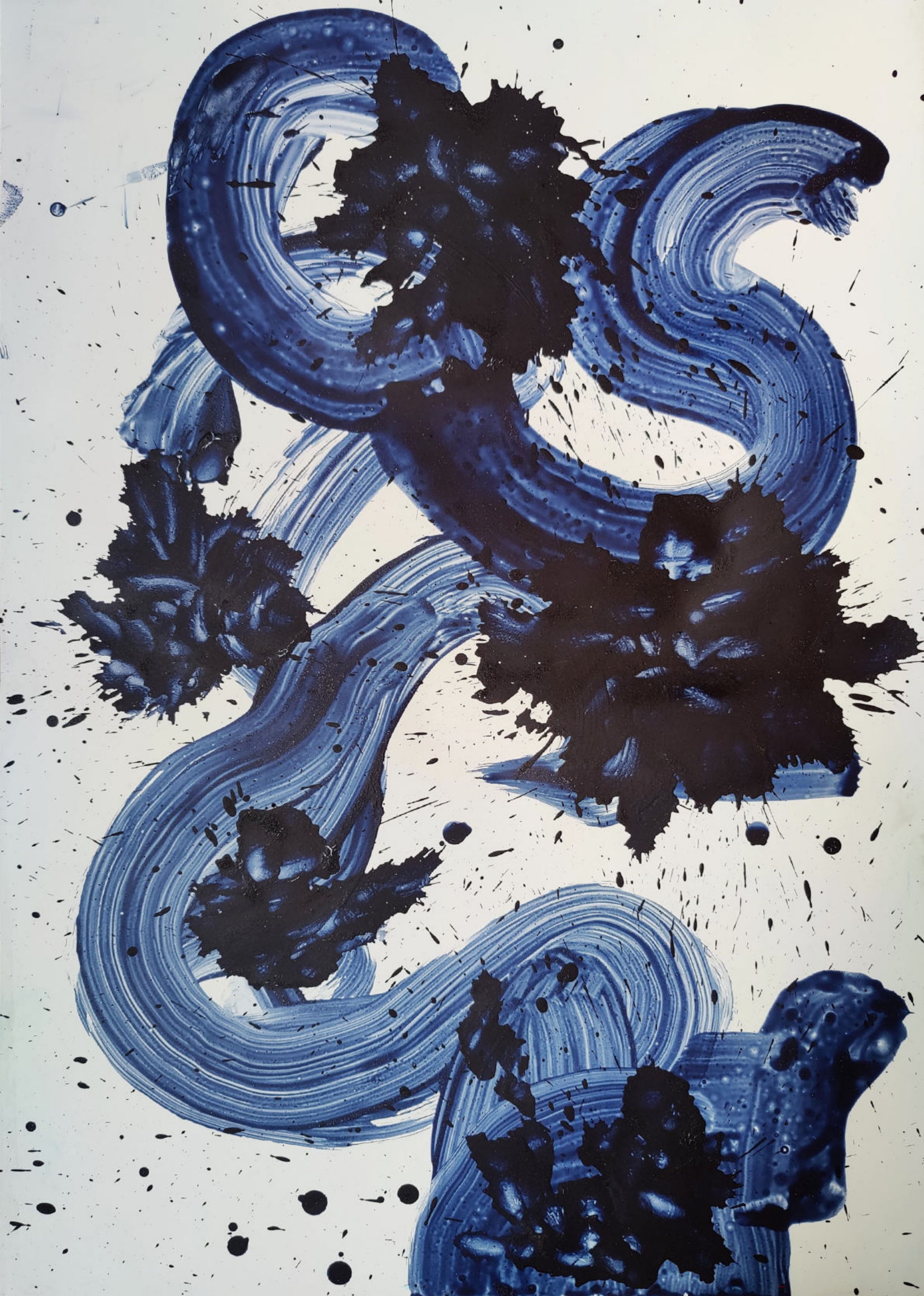 Triptych 1, 30inches by 20.5 inches_2023_Natural indigo on synthetic paper_USD400 each