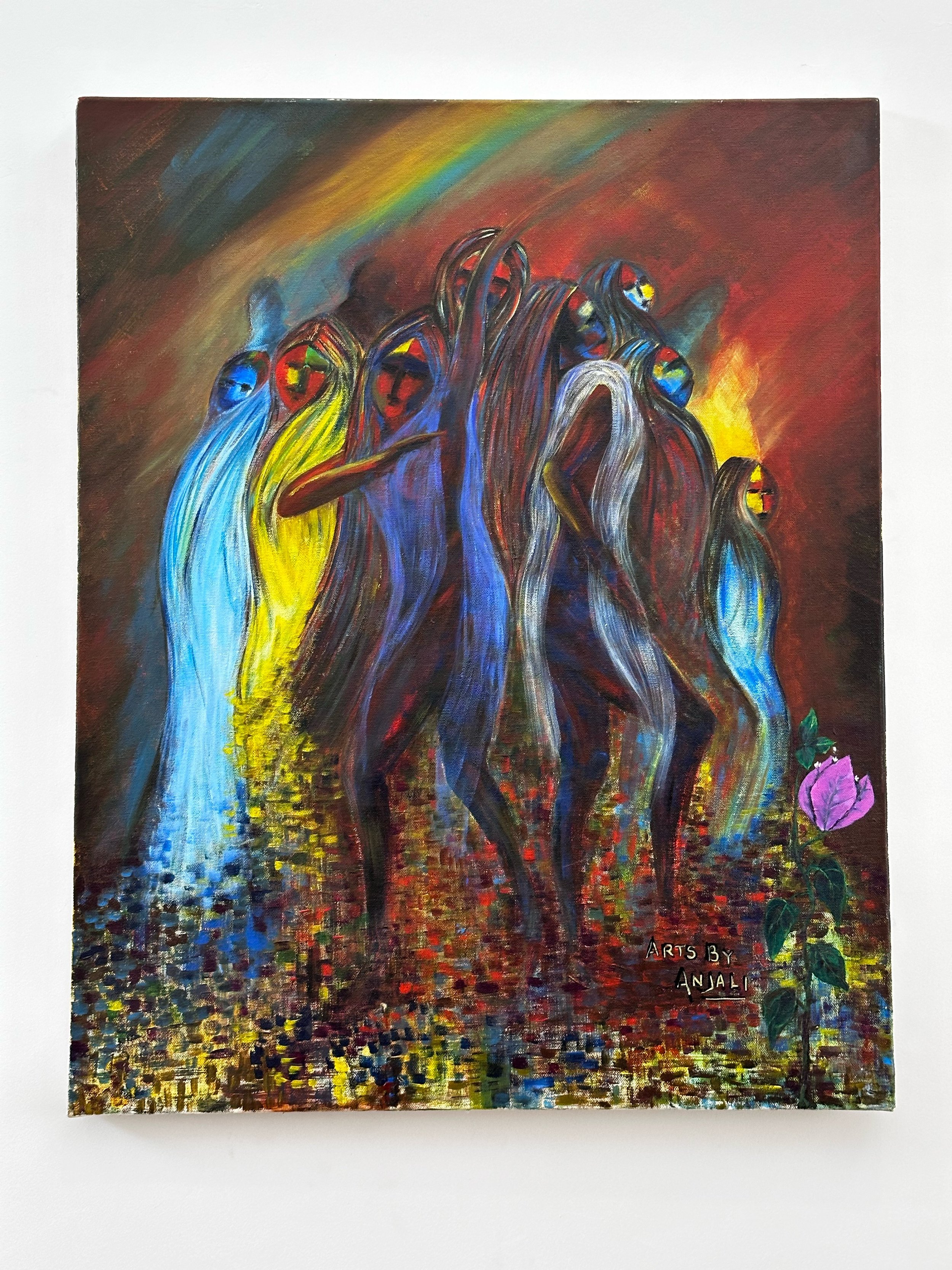 Title:Resurgence, 24cm x 30cm, Acrylic medium,
Cost-Rs 18000,
Description: Nothing can dampen your innerspirit! Live life to the fullest, it's time for Resurgence!