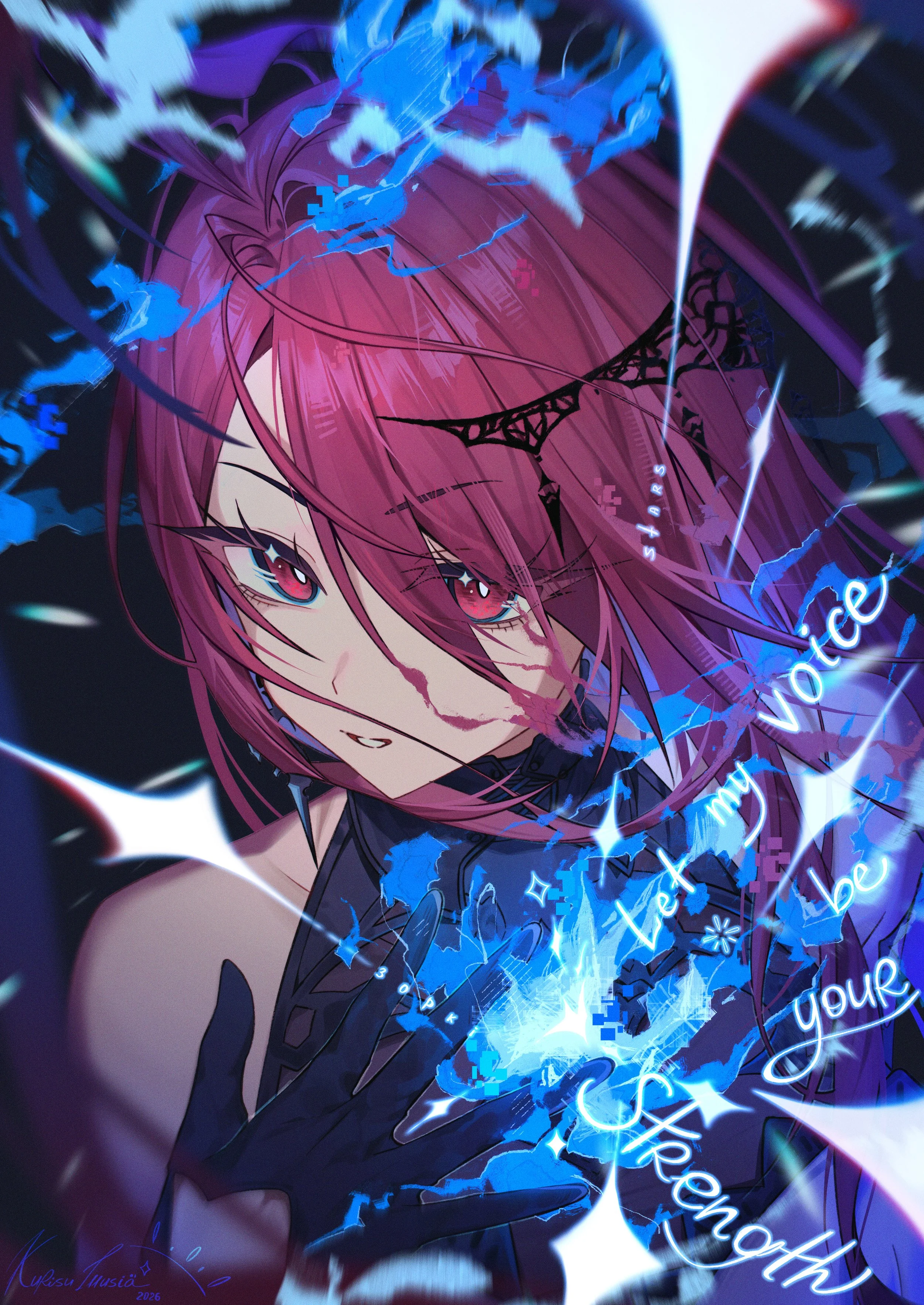 kurisu illusia_LetMyVoiceBeYourStrength.ElizabethRoseBloodflame_DigitalArt.jpg