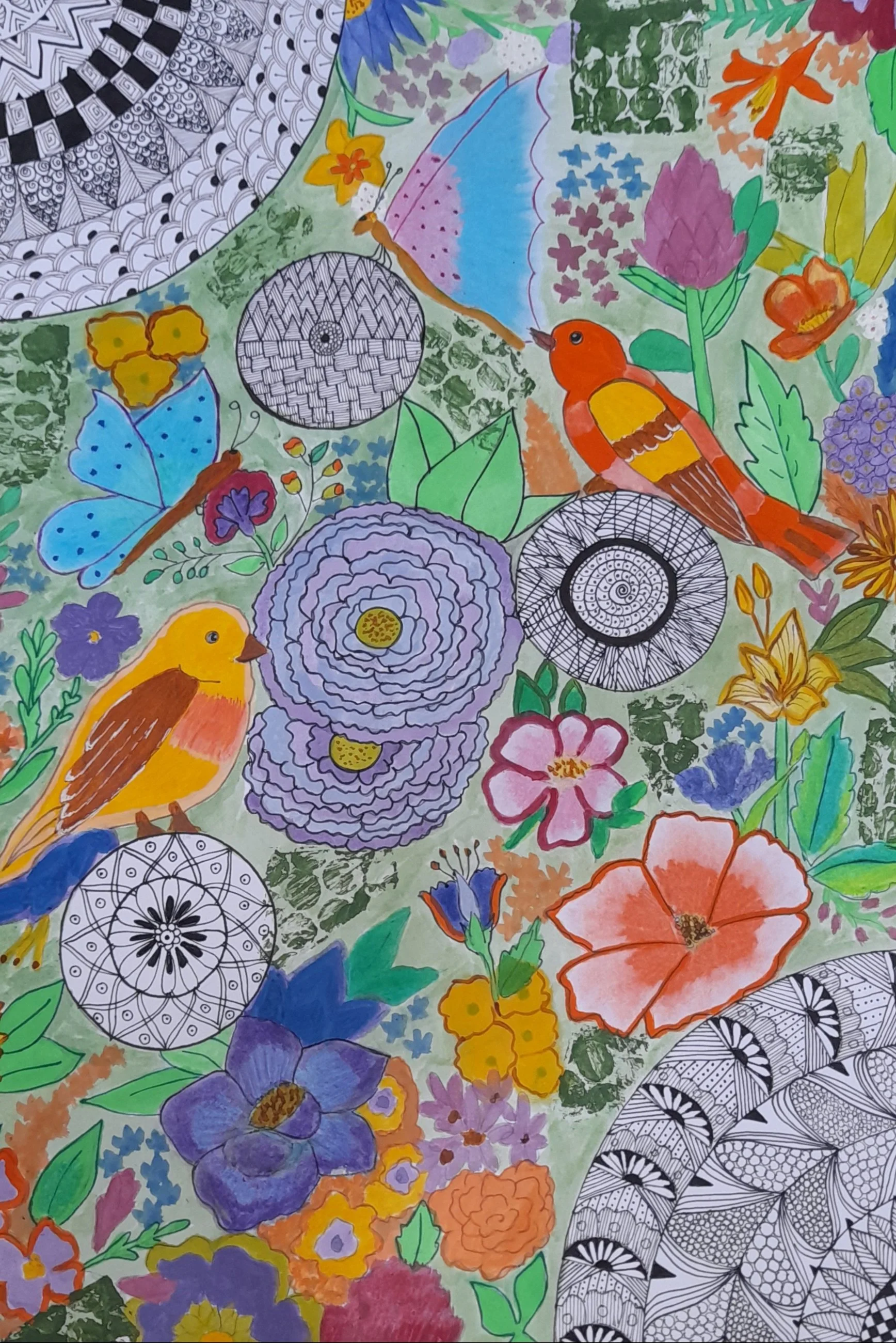 Nature mix, 29.7×42cm, acrylic pastels, Price: 150$