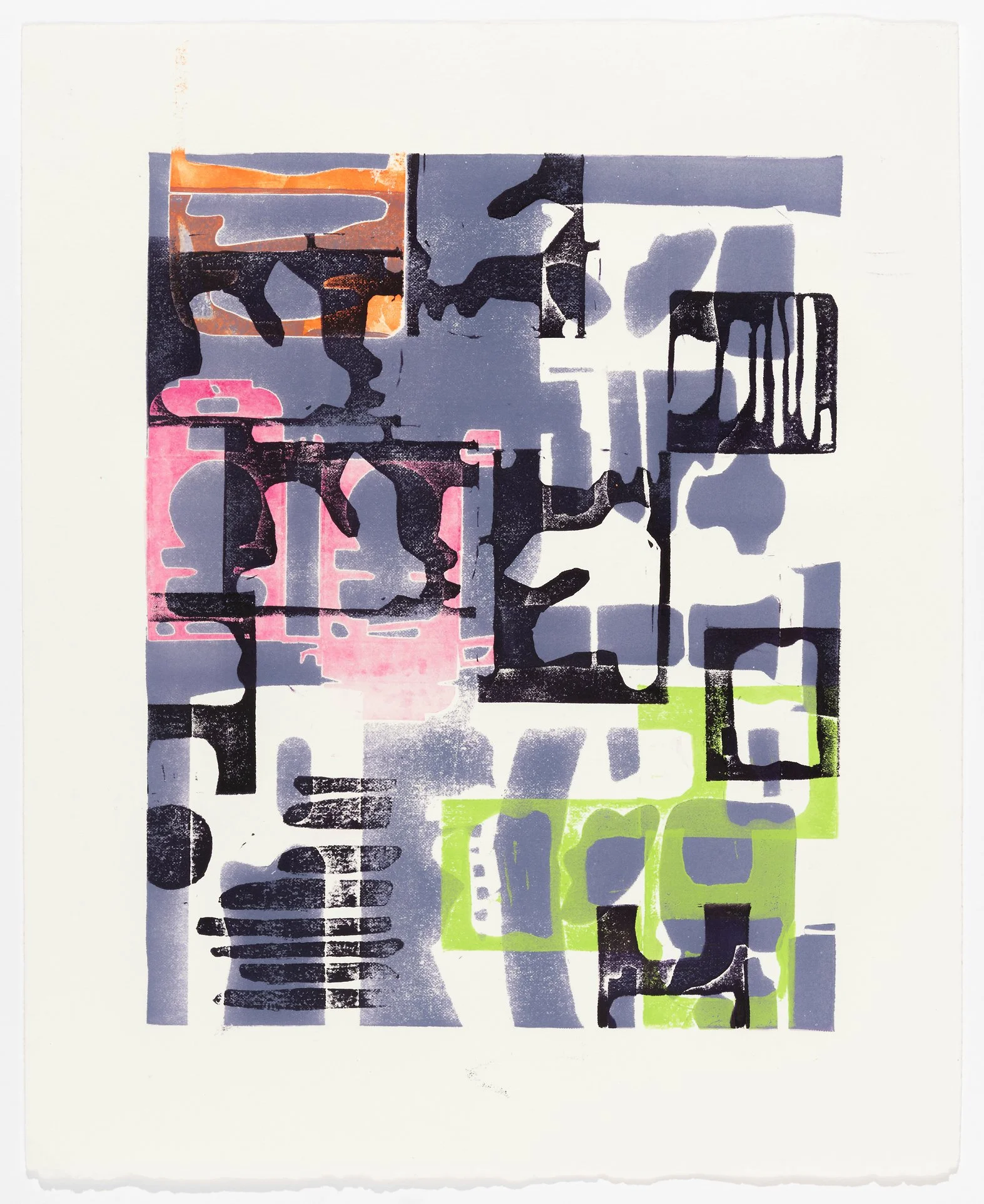 Crowded Meander, 2023, 14-⅚ x 18-⅛ in., Monoprint