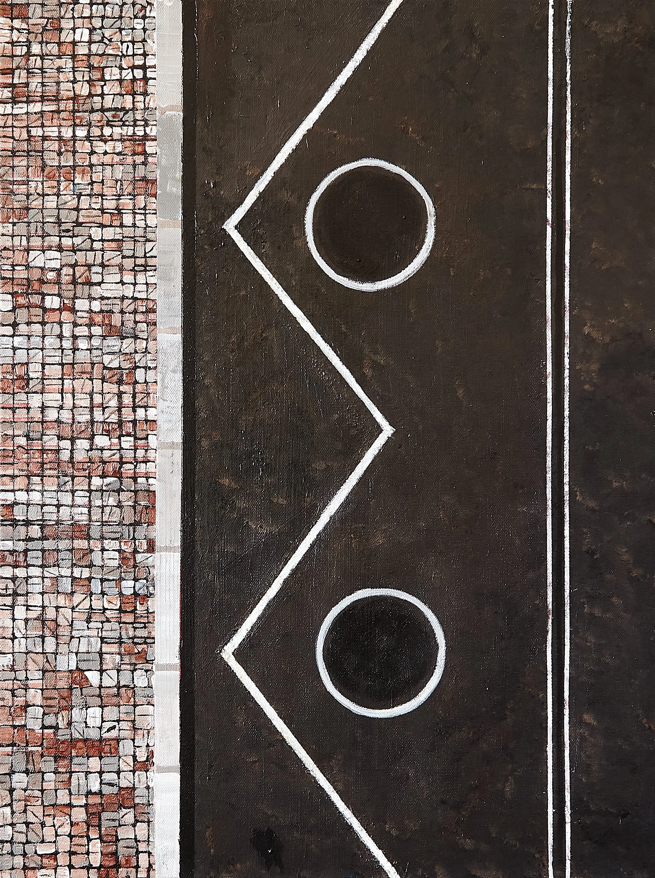 Urban Abstraction #17 - Bario Alto, Lisbon, Portugal, 2025 Acrylic, Ink, and Pencil on Wood Panel, 24” x 18”, $3100