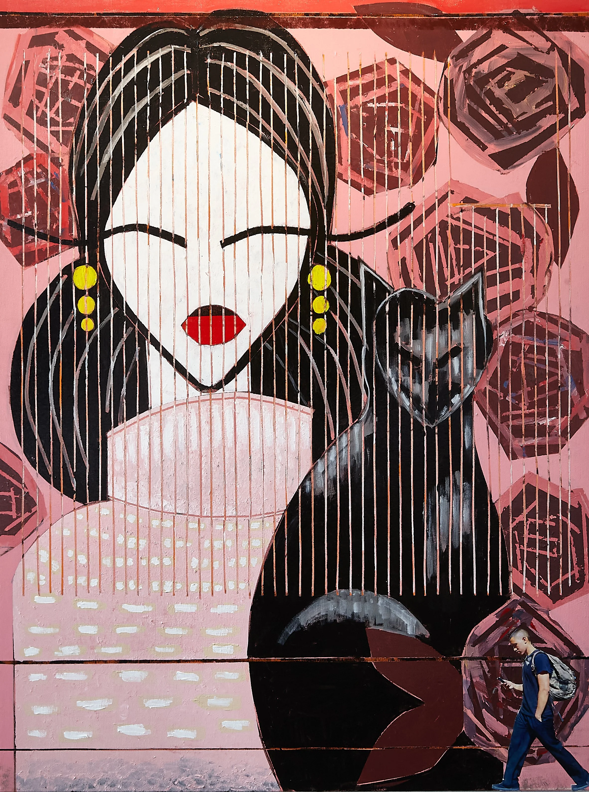 Urban Abstraction #16 - Porto, Portugal, 2025 Acrylic, Ink, and Pencil on Wood Panel, 48” x 36”, $7000