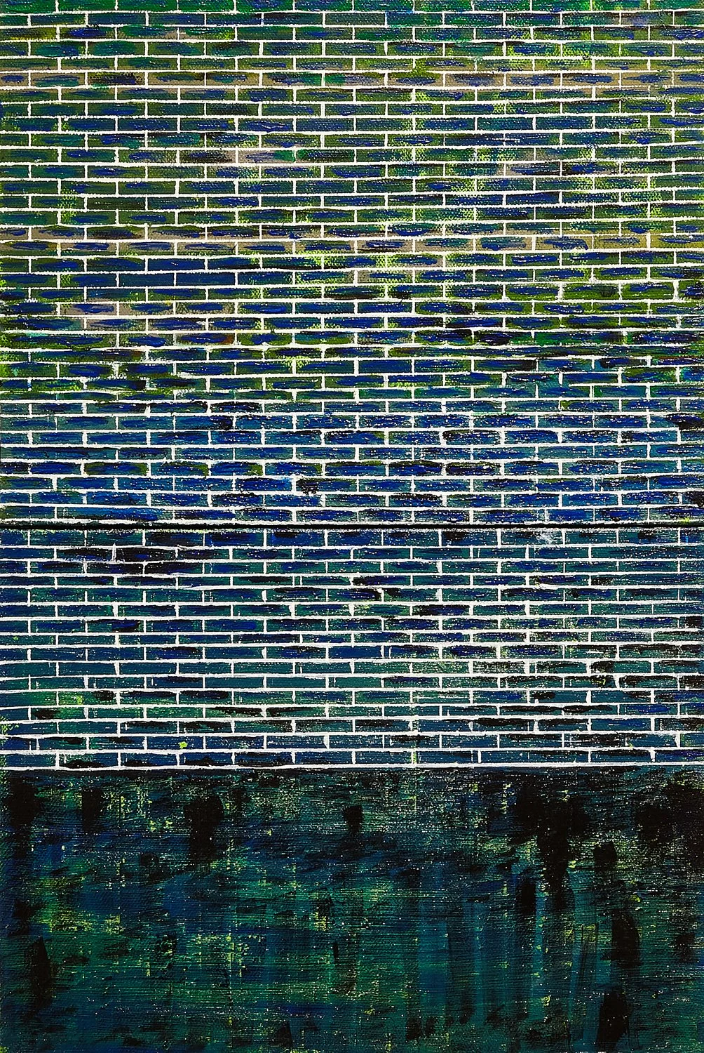 Urban Abstraction #6 - East Village, New York City, 2025 Acrylic, Ink, and Pencil on Wood Panel, 18” x 12”, $1500