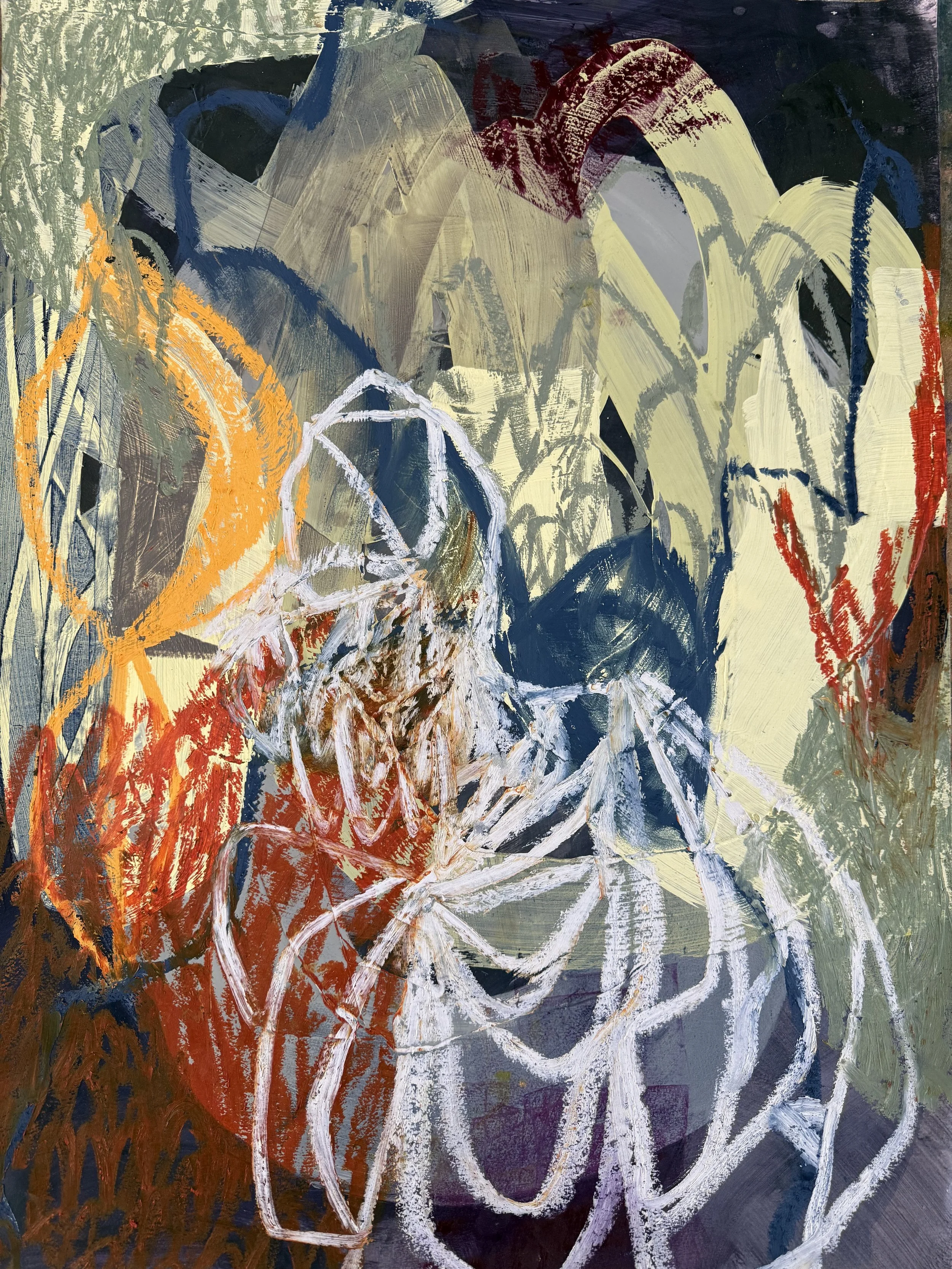 Into the Wild #1,2026 Acrylic and oil pastel on paper, 24x18in, Framed 25x19x2in
$1,600.00