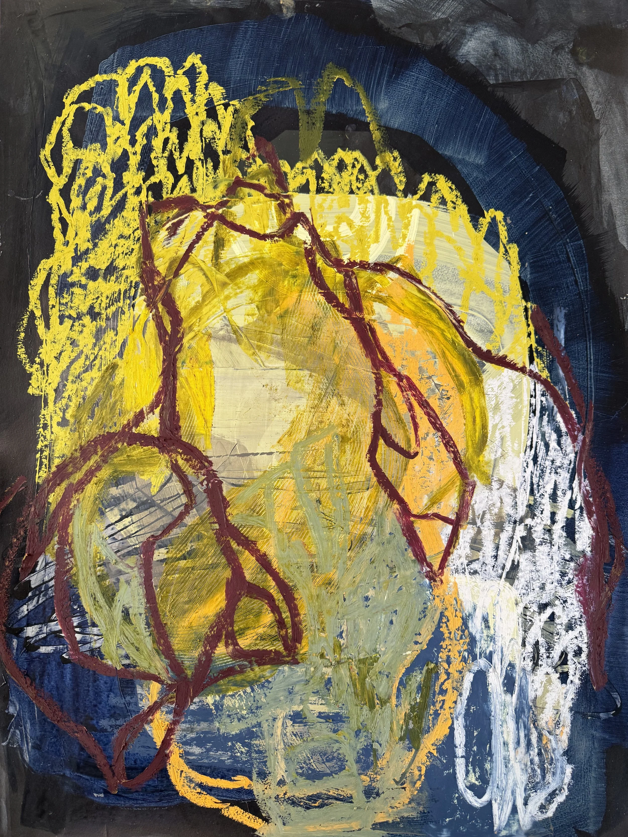 Intothe Wild #2, 2026, Acrylic and oil pastel on paper, 24x18in, Framed 25x19x2in

$1,600.00