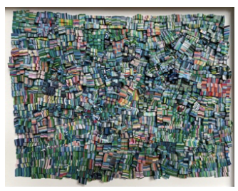 Bussie Parker Kehoe, On Holiday, 2026, 11”x9”, framed, Reclaimed house paint on acid free board
SOLD