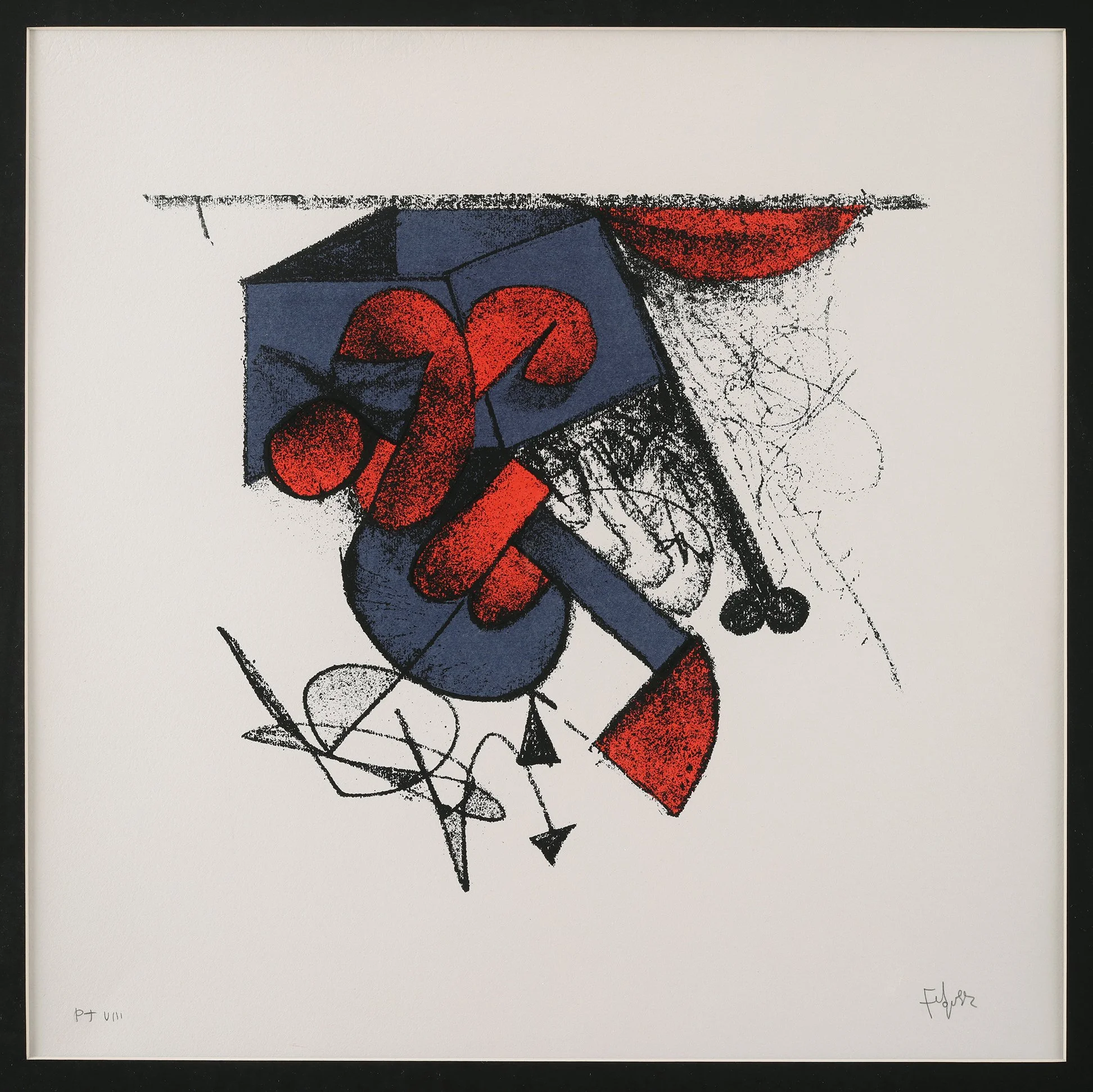 Manual Felguerez, untitled, PA VIII Squiggle, no date, 29 x 28in framed SOLD